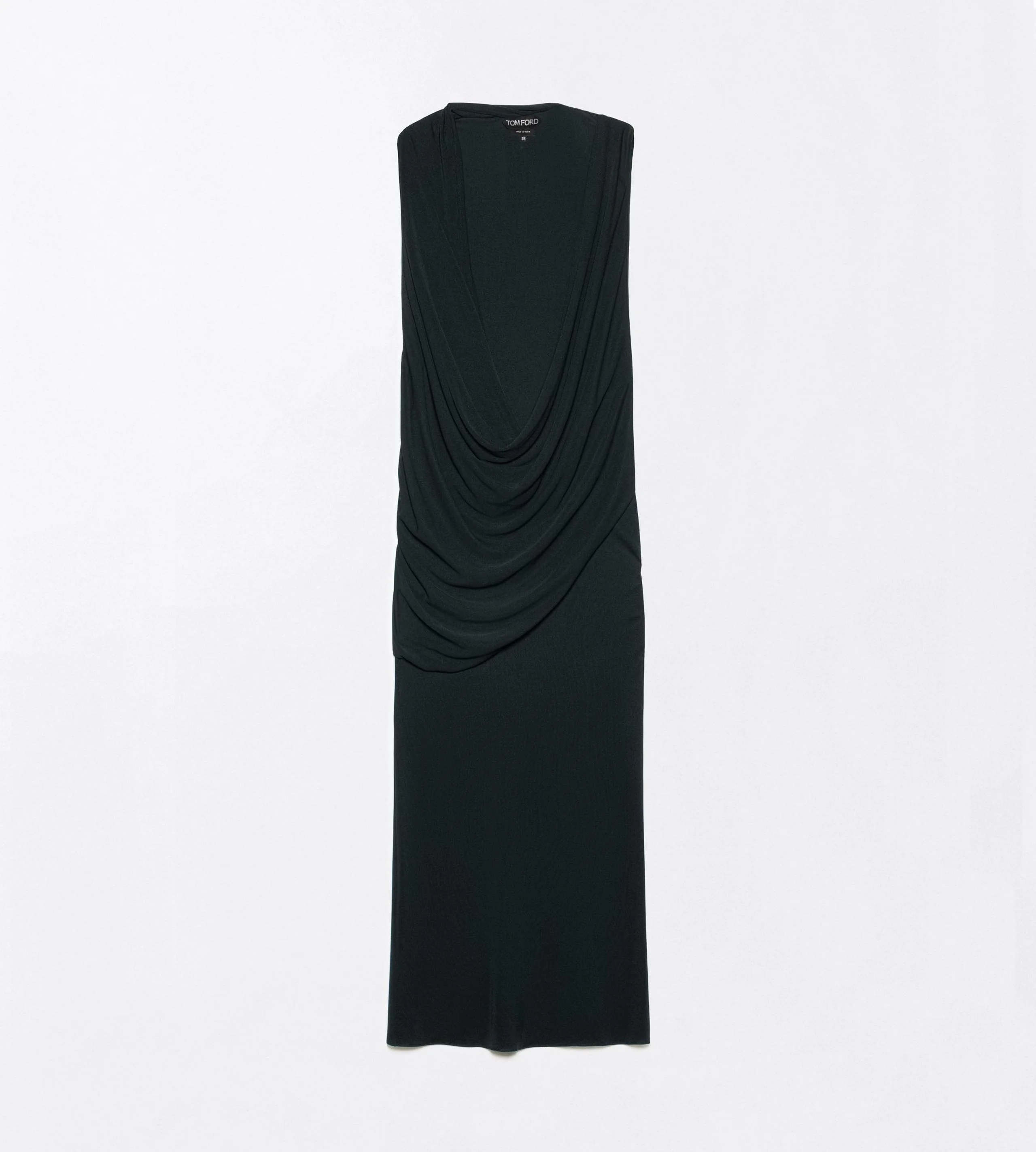 CREPE JERSEY ASYMMETRIC DRAPED COCKTAIL DRESS - 1