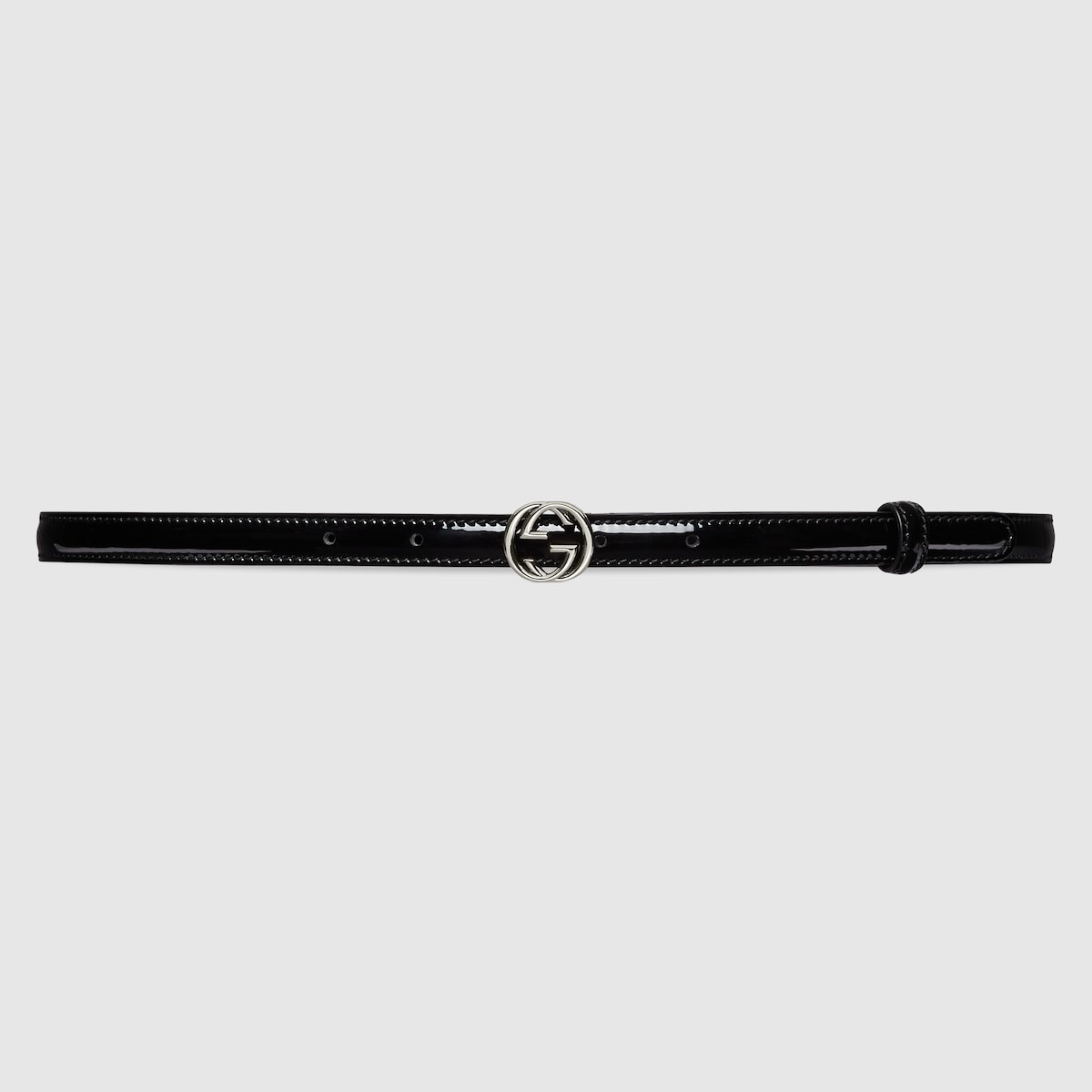 Thin patent Double G belt - 1
