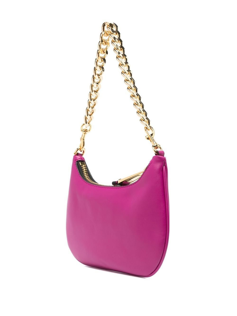 crystal-logo leather shoulder bag - 3