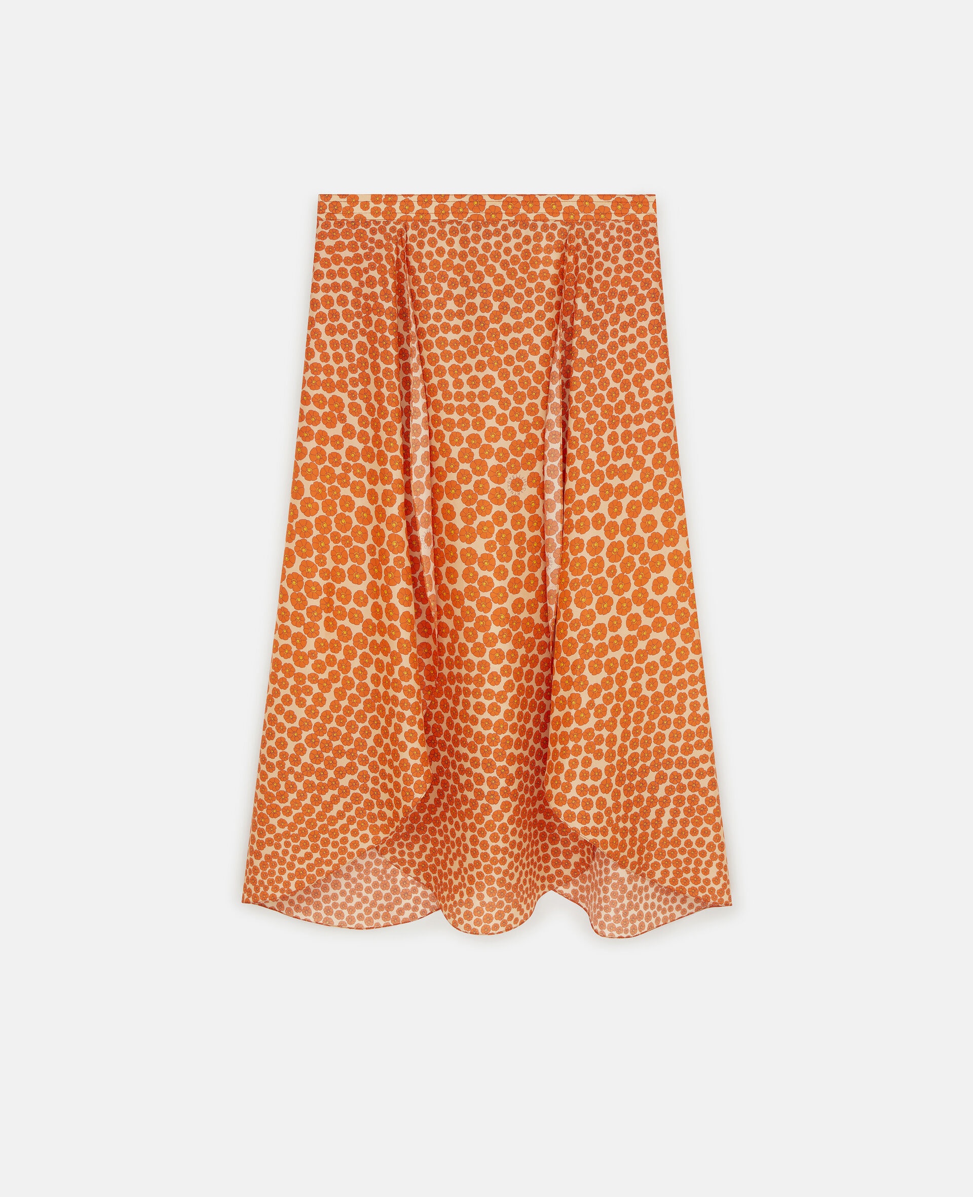 Floral Silk Midi Skirt - 1