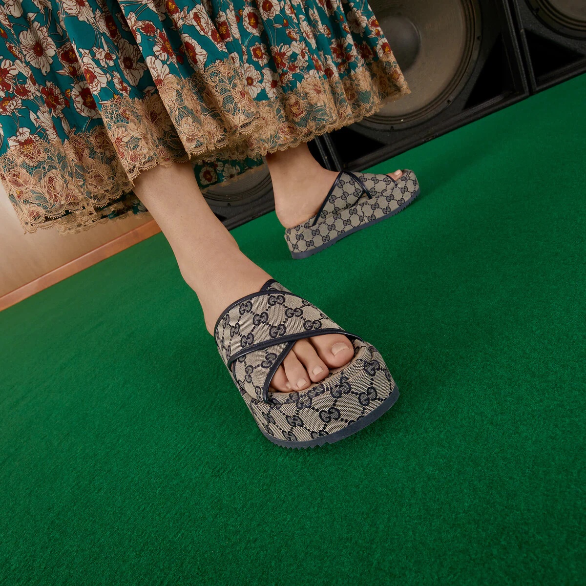 Women's GG platform slide sandal - 3
