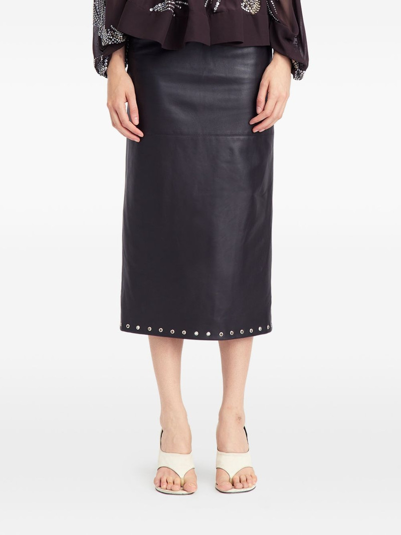 Lola eyelet leather midi skirt 3