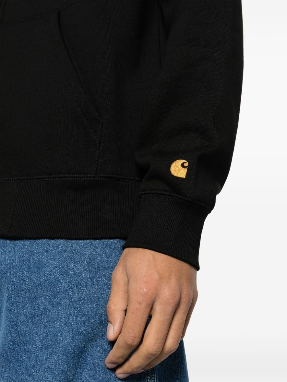 embroidered-logo cotton-blend jacket - 5