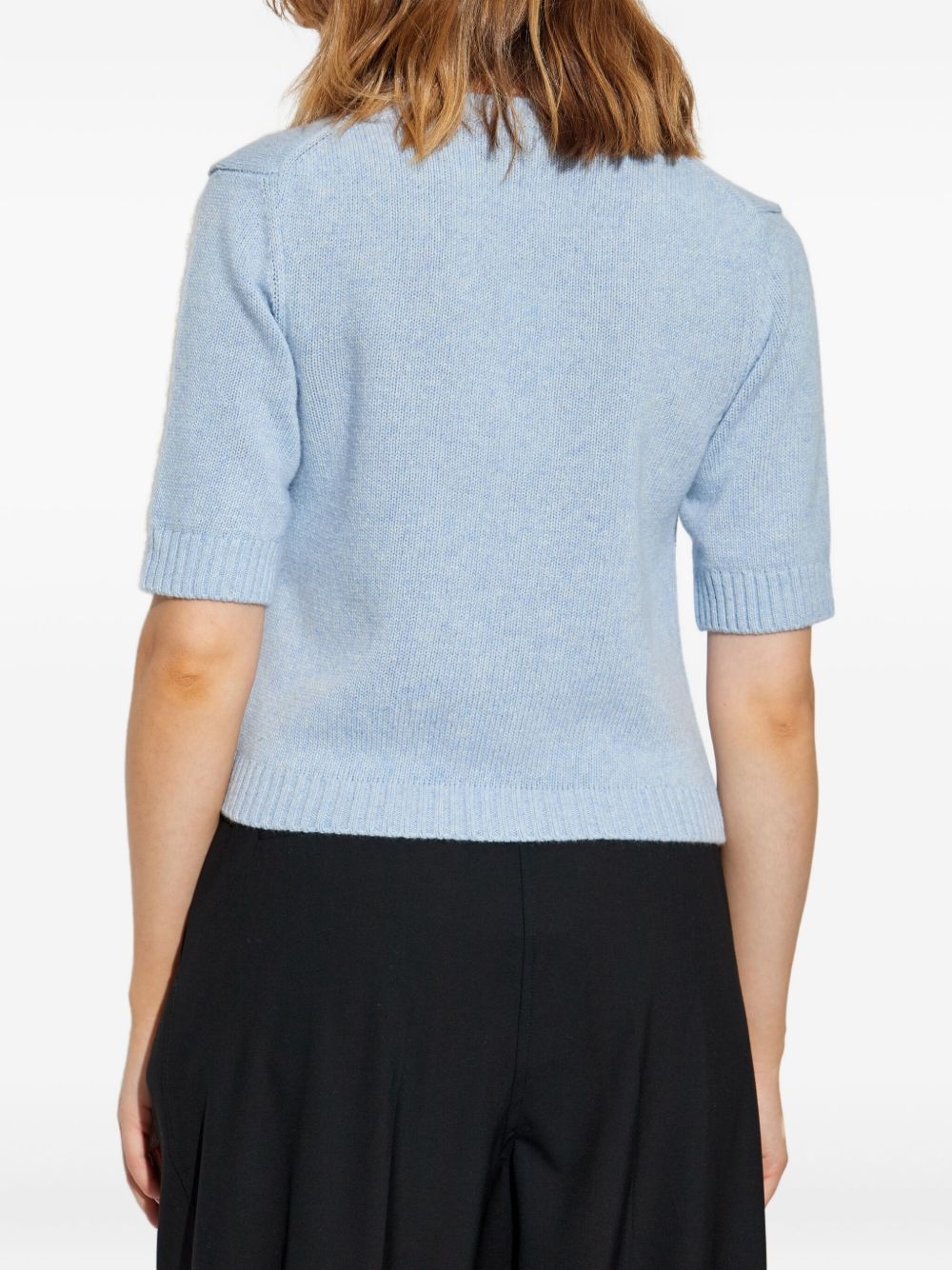 tie-fastening half-sleeved cardigan - 4