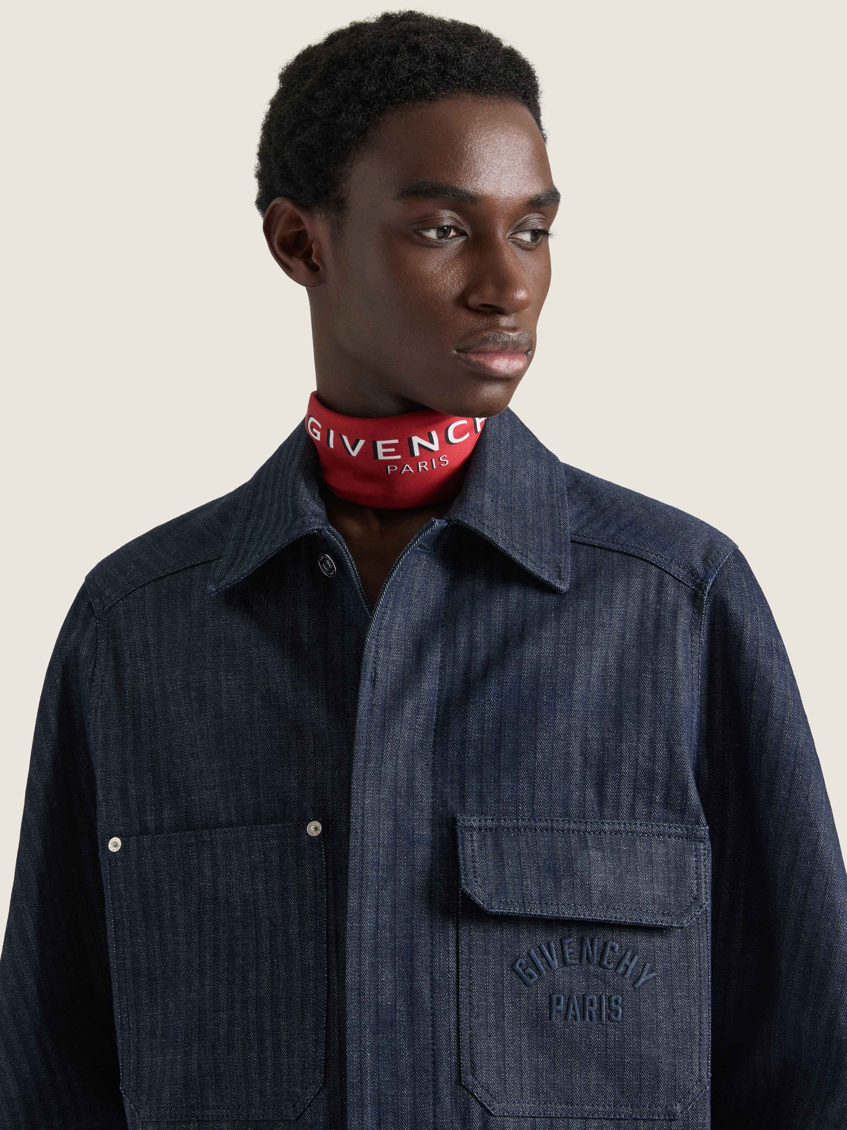 OVERSHIRT IN DENIM HERRINGBONE - 4