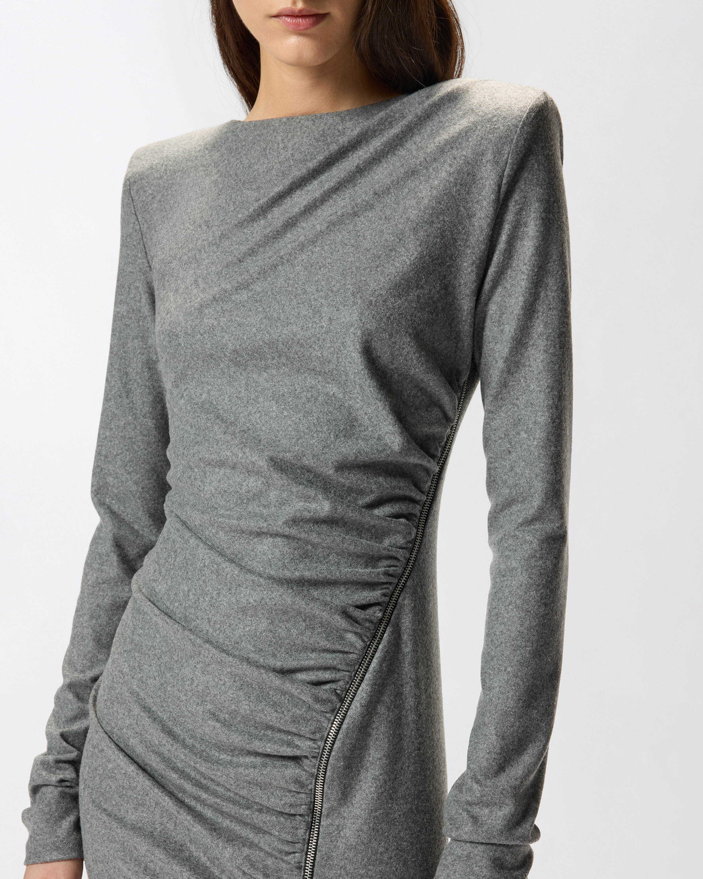SLIM-FIT MIDI DRESS WITH DRAPING - 5
