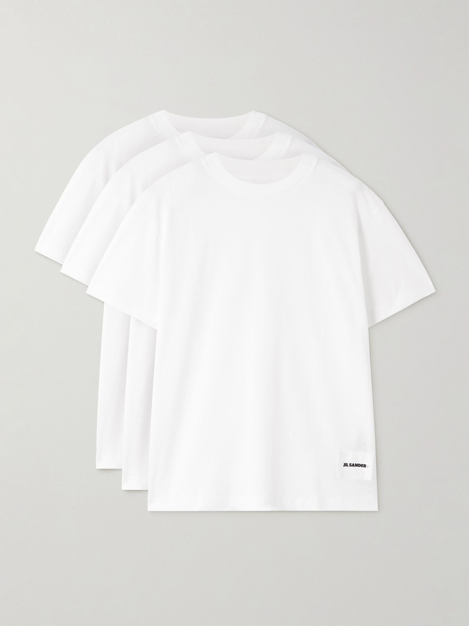 Three-pack appliquéd cotton-jersey T-shirts Off-white - 1