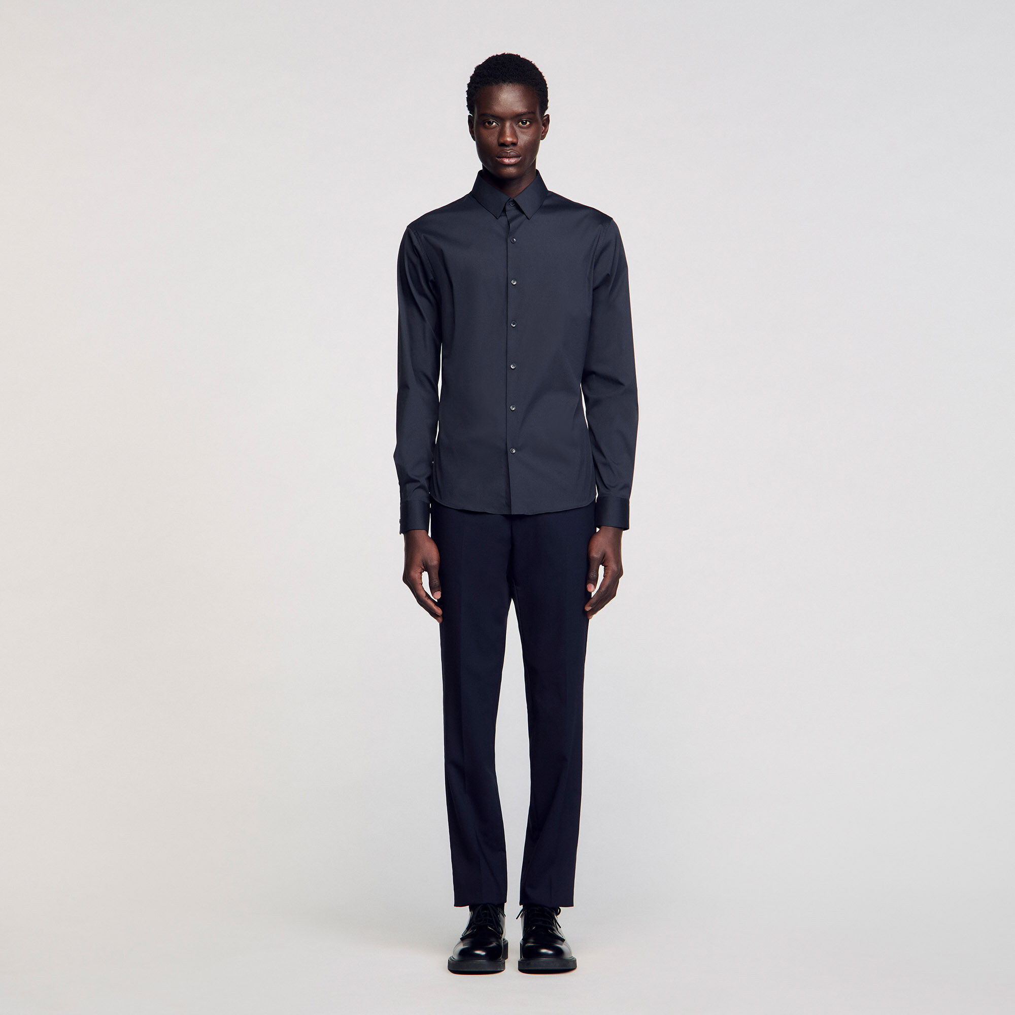 FITTED STRETCH COTTON SHIRT - 3