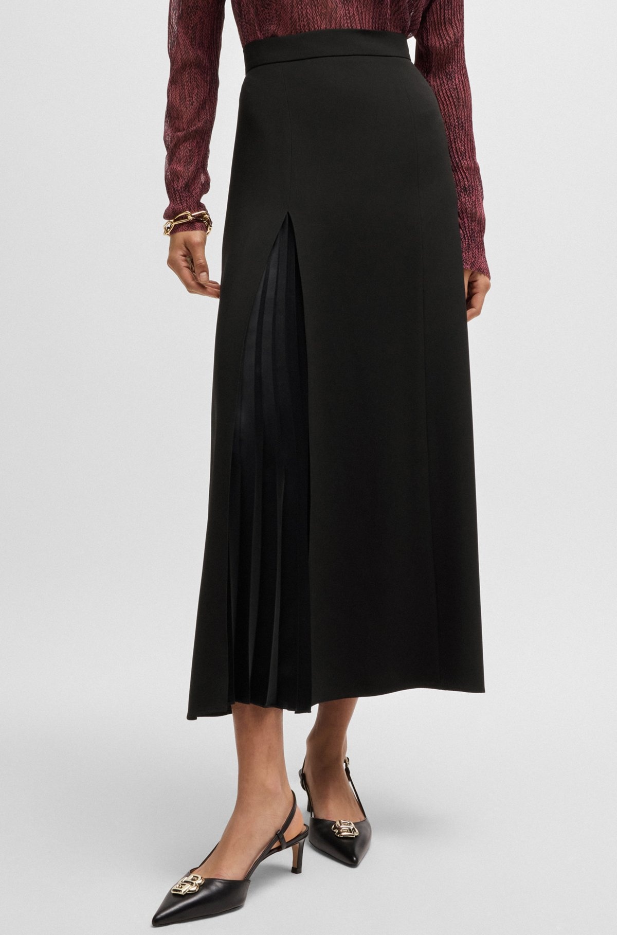 MAXI SKIRT WITH PLISSÉ DETAIL - 5
