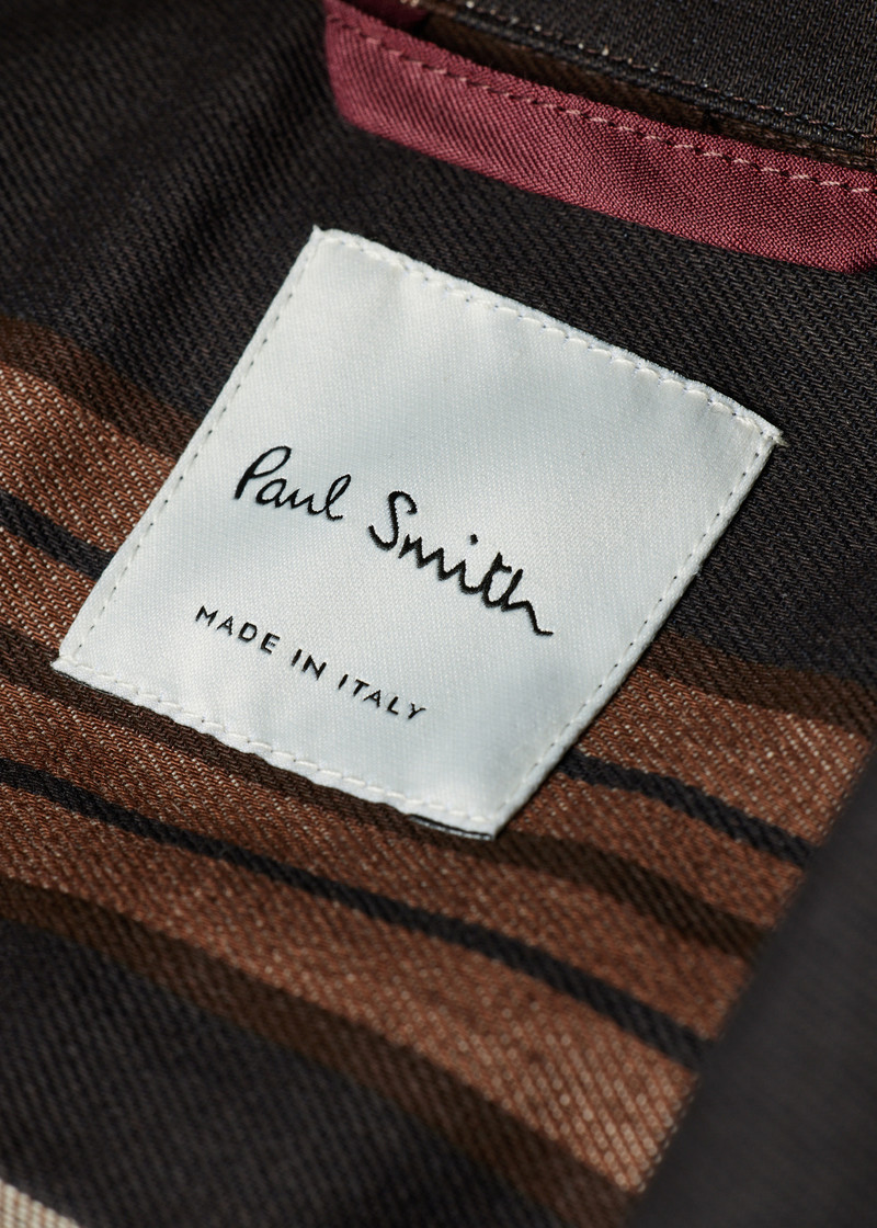 Brown Stripe Cotton Double-Pocket Overshirt 5