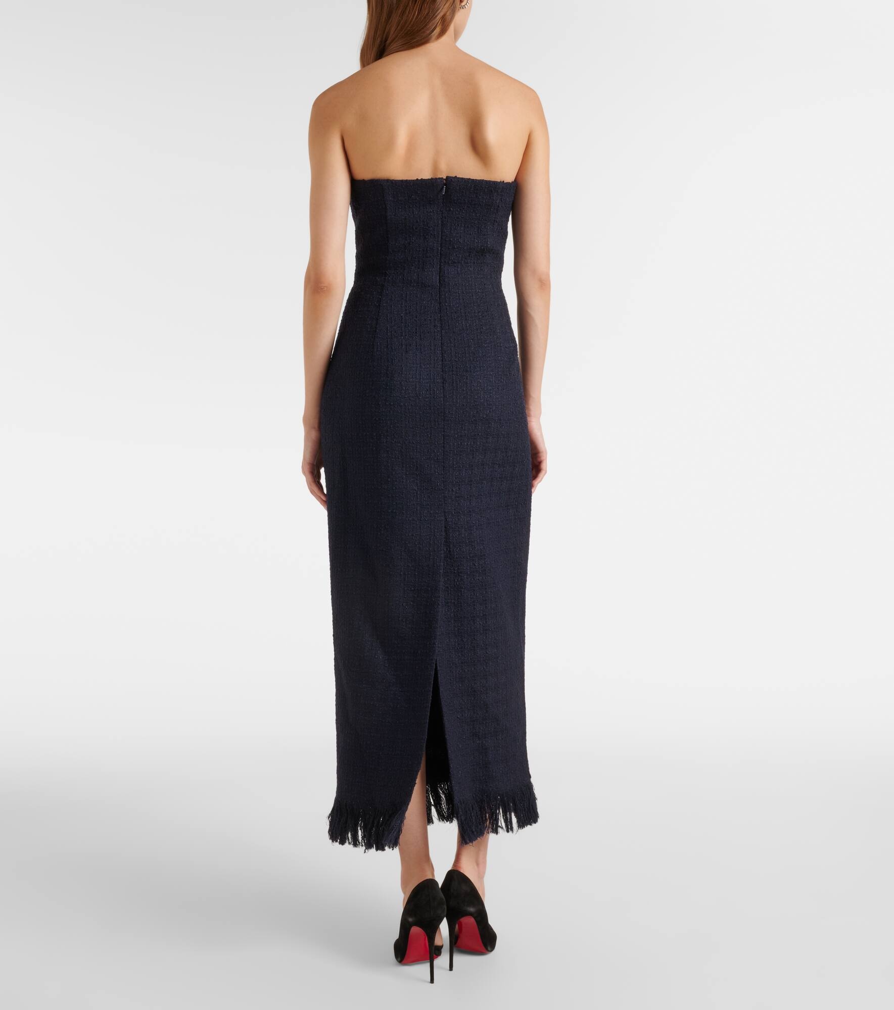 Tweed wool and mohair-blend bustier dress - 3