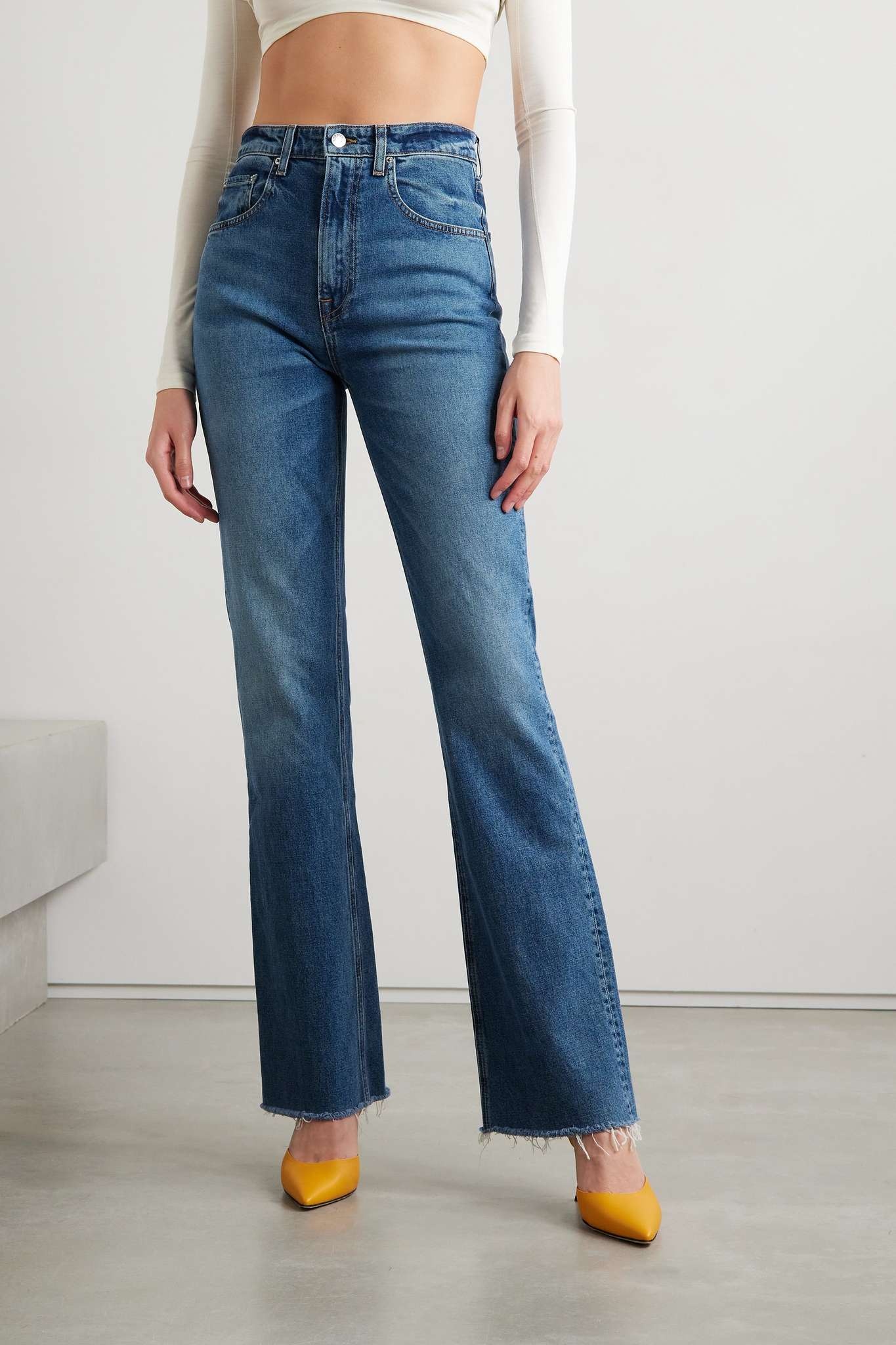 Melanie frayed high-rise bootcut jeans - 3