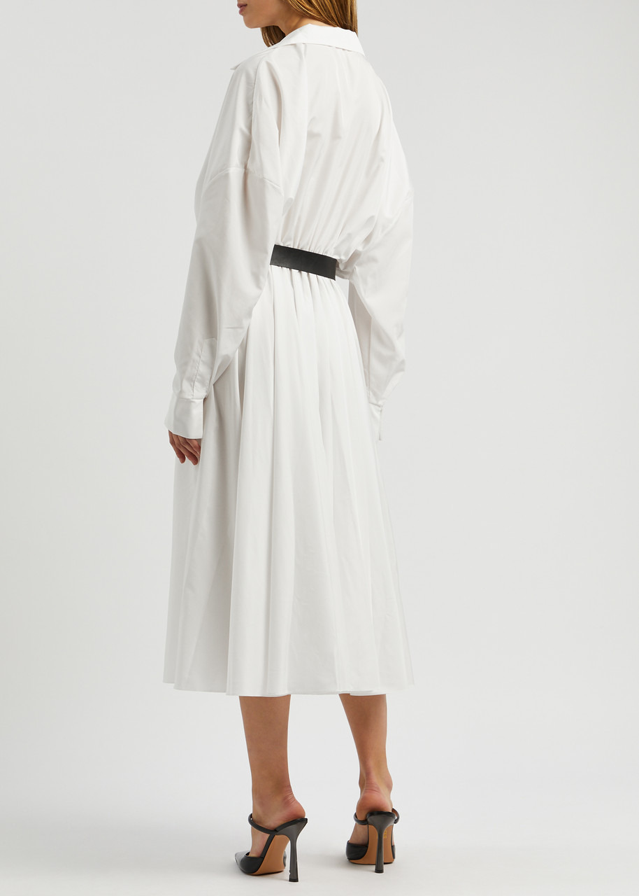 Belted matte satin shirt dress - 3