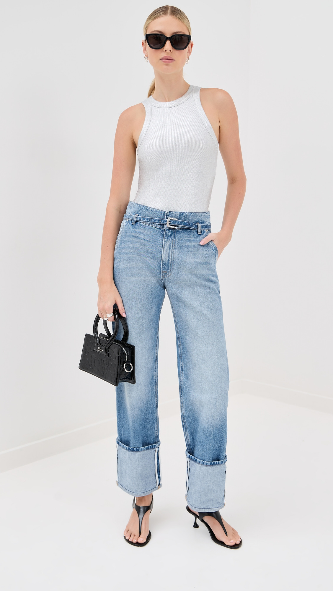 The Alexa Cuffed Jean with Combo Waistband - 4