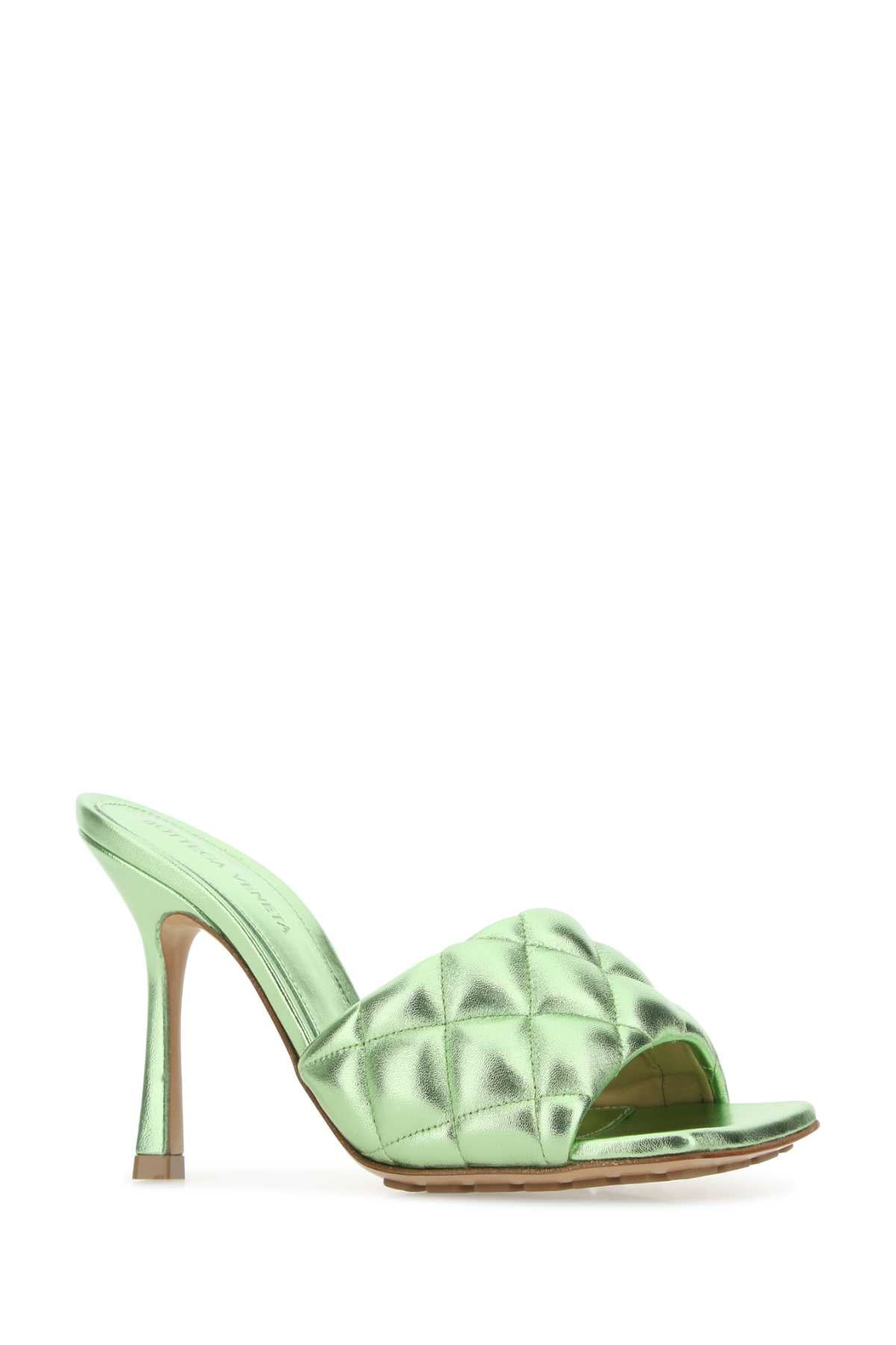 Bottega Veneta Women Light Green Nappa Leather Padded Sandals - 2
