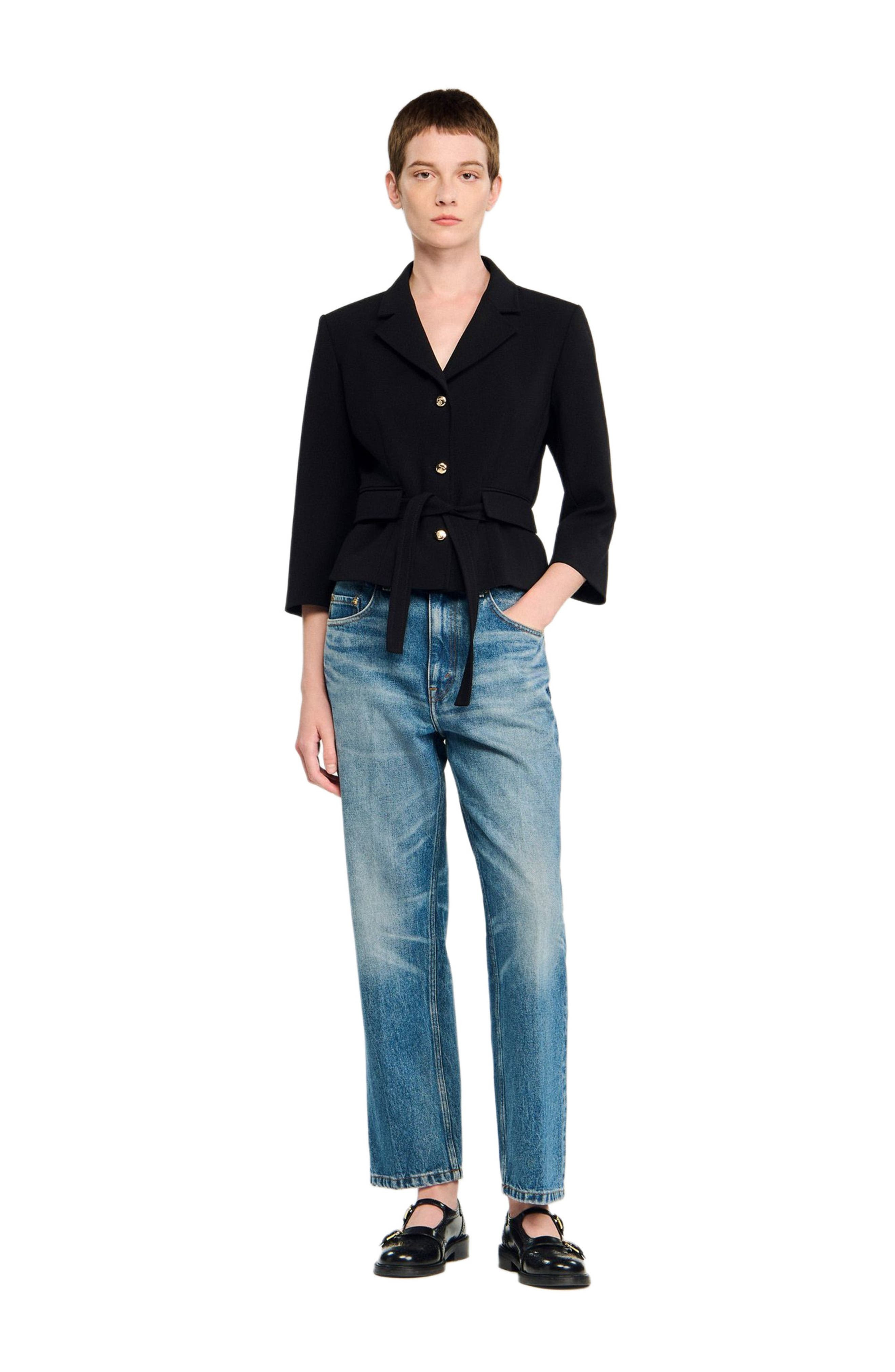 SANDRO Short tailored jacket in Black at Nordstrom - 6