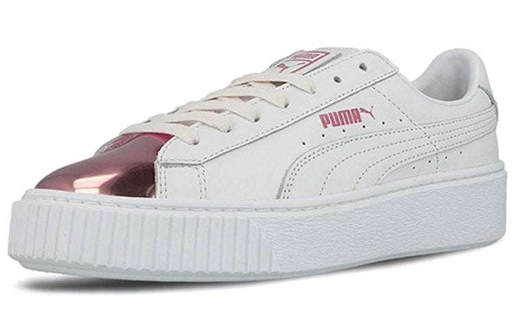 (WMNS) PUMA Basket Platform Metallic 'S 'White/Lilac Snow' 366169-04 - 3