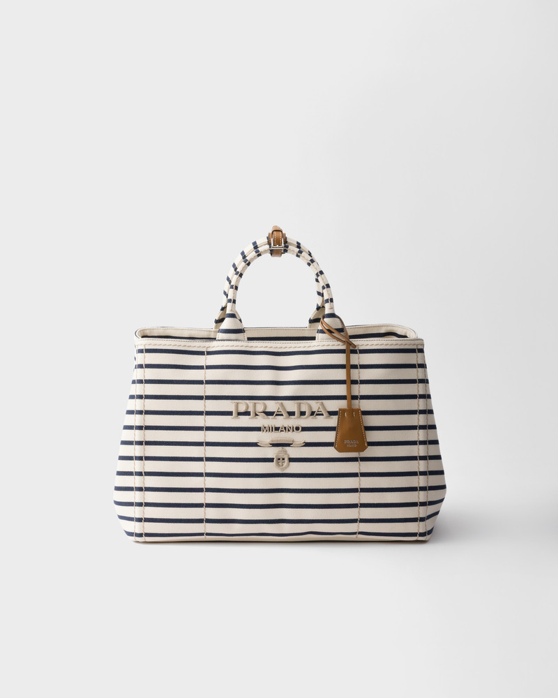 Striped canvas tote bag 1