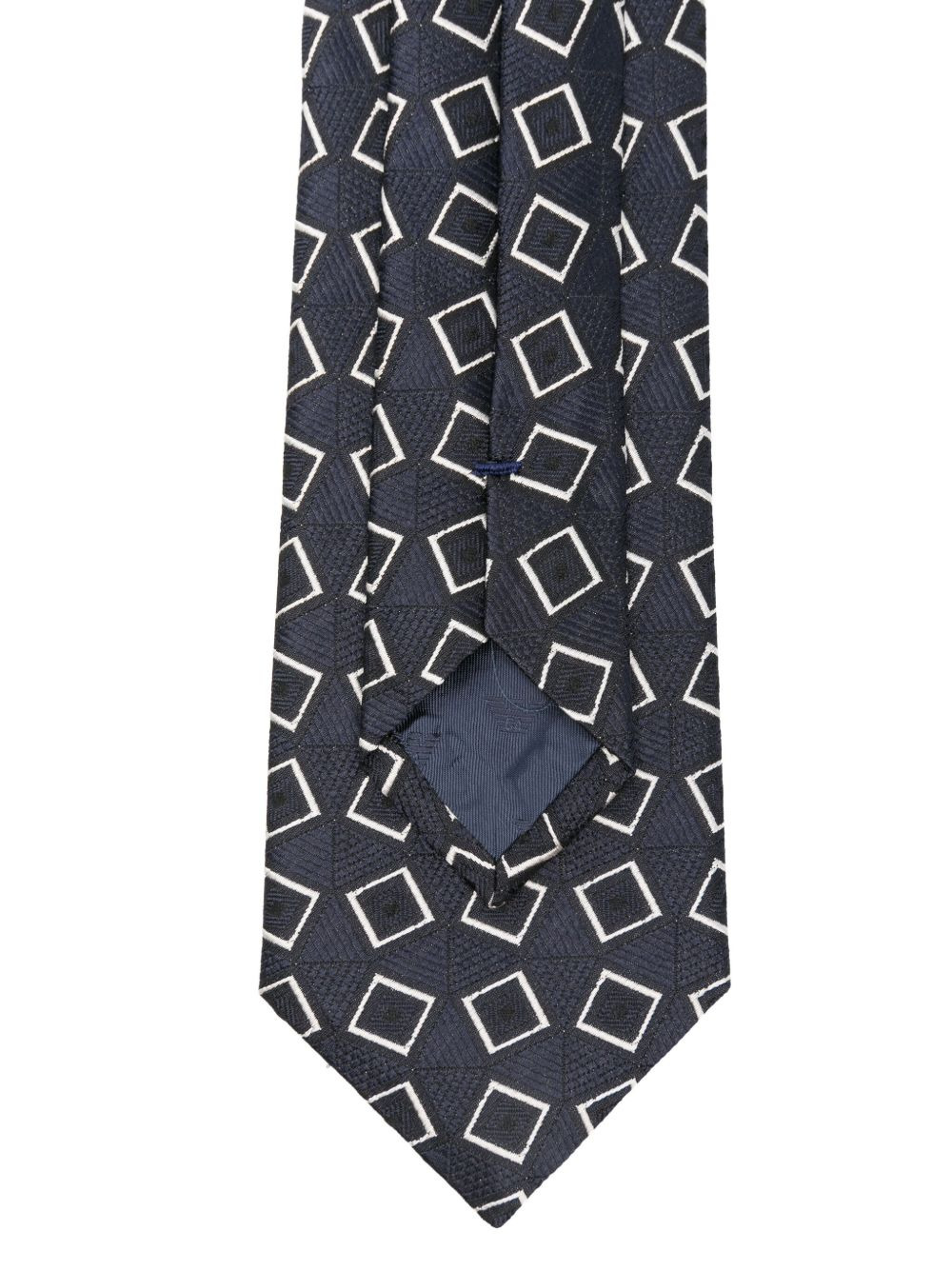 geometric-pattern silk tie - 2