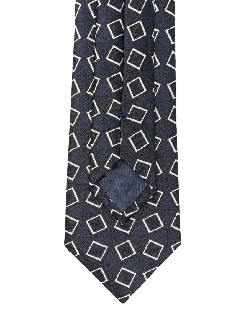 EMPORIO ARMANI geometric-pattern silk tie outlook