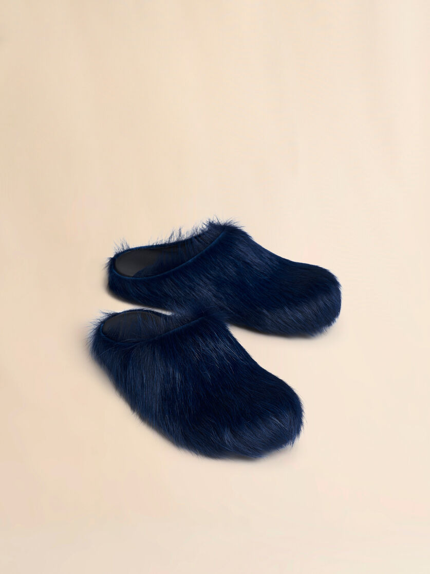 BLUE LONG HAIR CALFSKIN FUSSBETT SABOT - 5