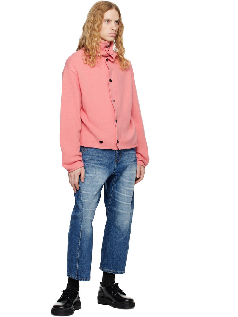 ADER error Pink Mock Neck Cardigan outlook