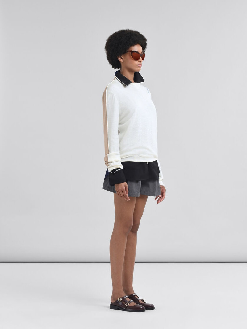 GREY WOOL SHORTS WITH MARNI SYMBOL 5