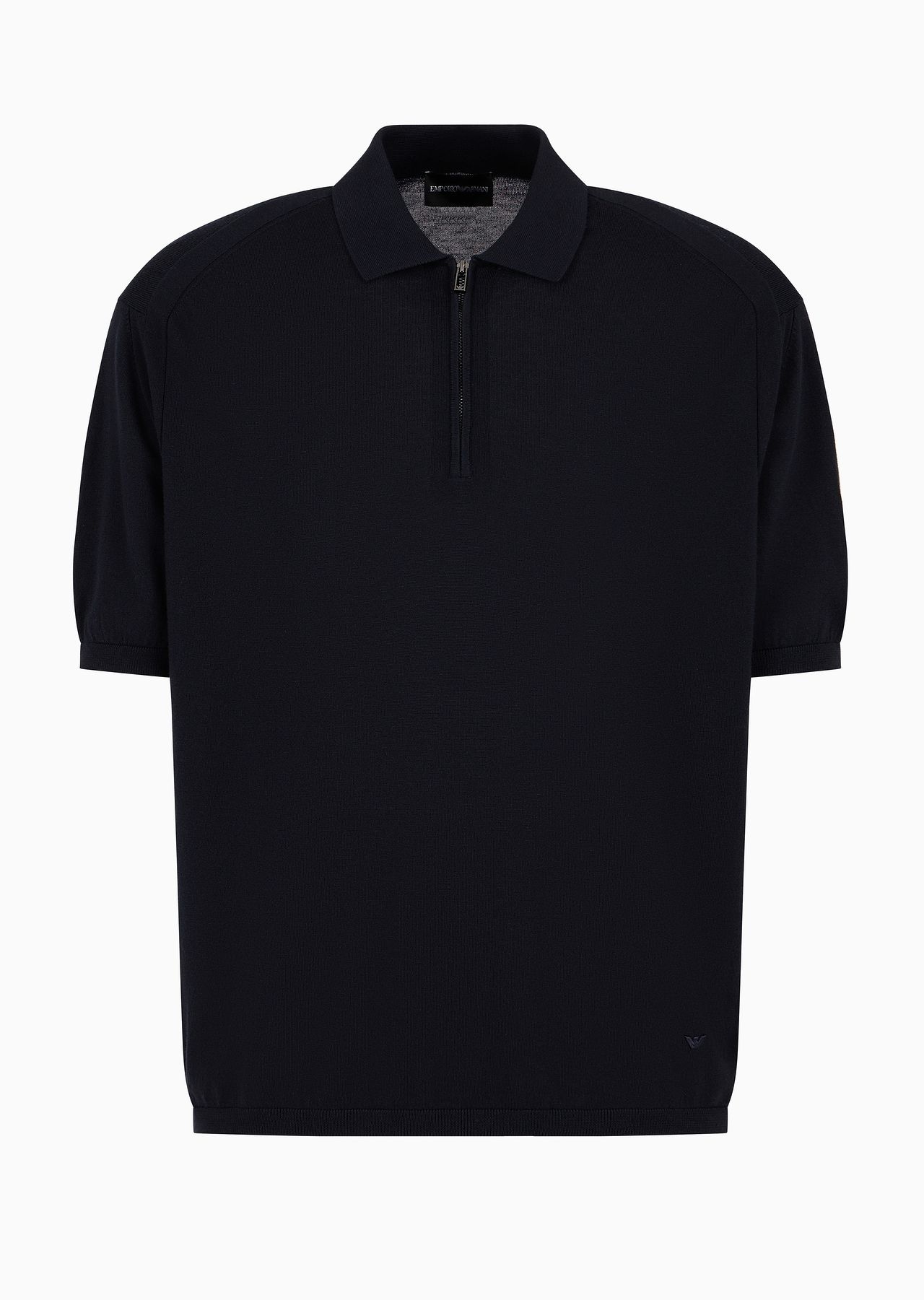 ASV Lyocell blend and virgin wool zip-up polo-shirt collar jumper - 1