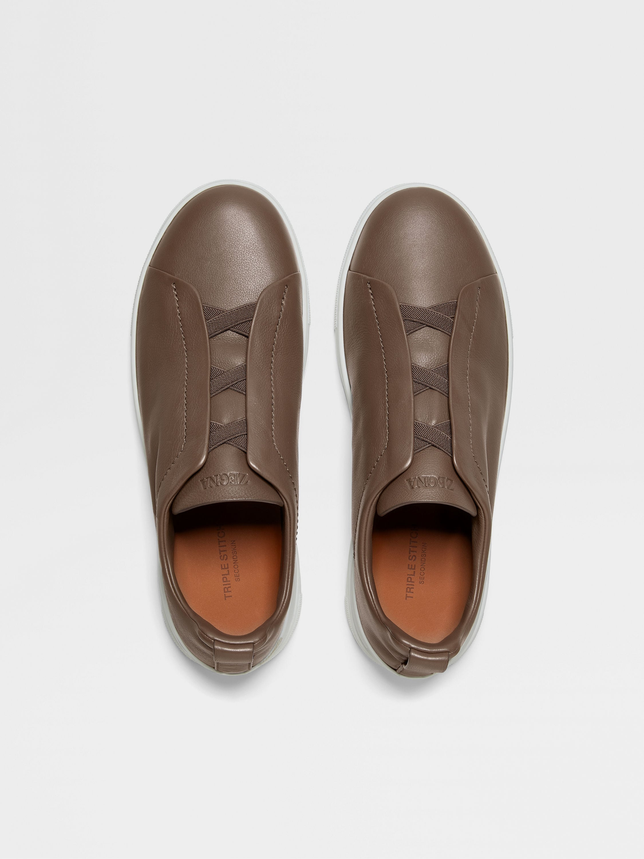 BROWN TRIPLE STITCH™ SECONDSKIN SNEAKERS - 3