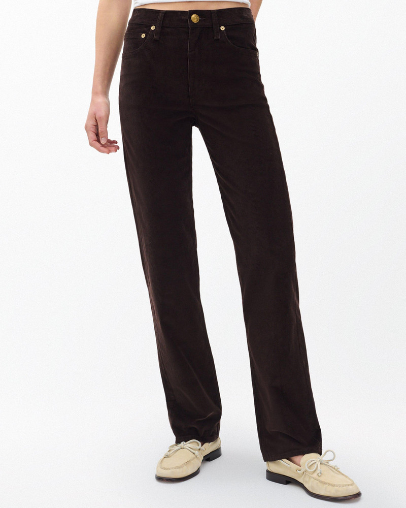 Hadley Wide-Leg Corduroy Pants Stretch Corduroy in Dark Brown - 1