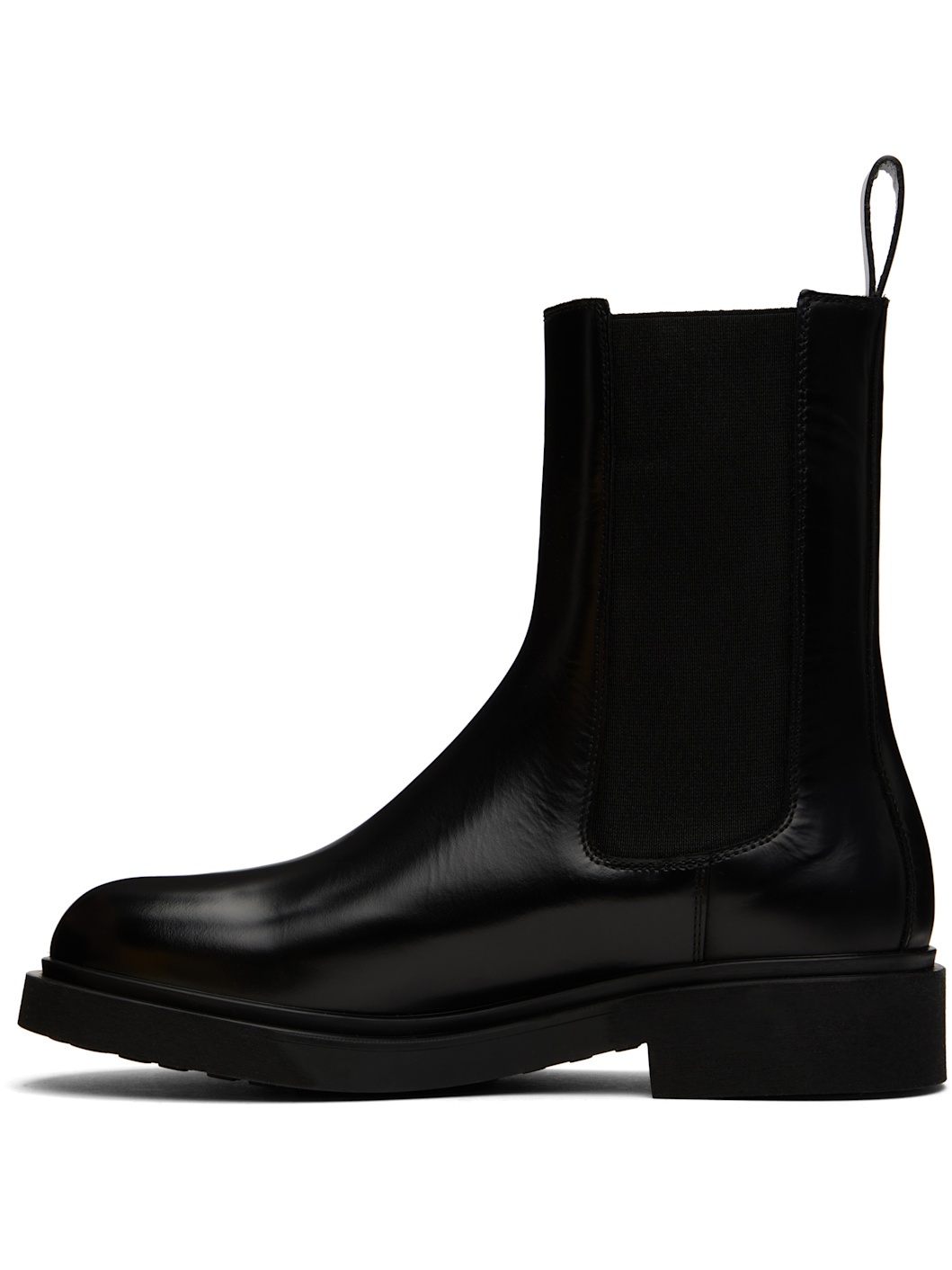 Black Boxed Leather Chelsea Boots - 3