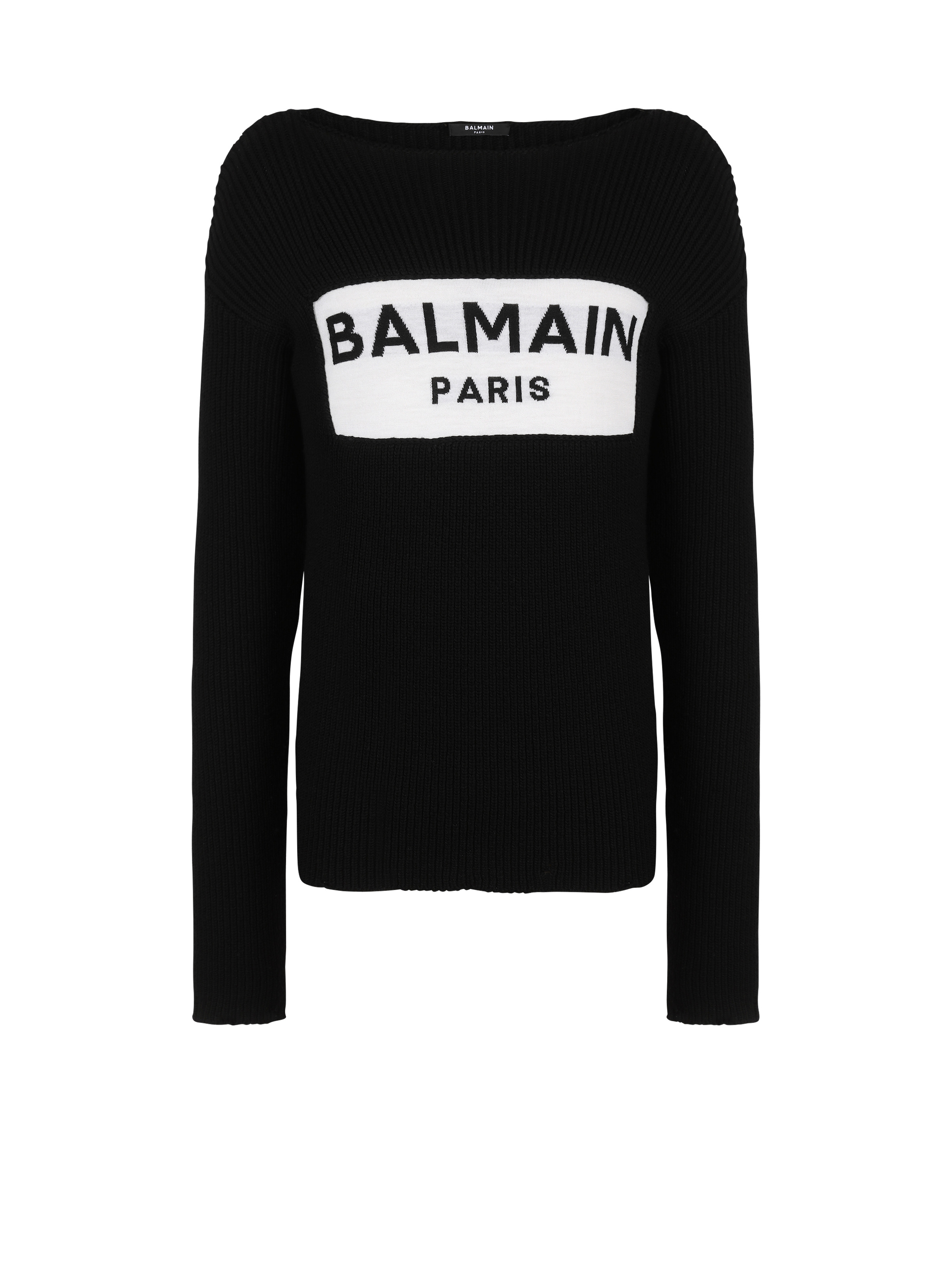 Wool jumper with Balmain Paris logo - 1