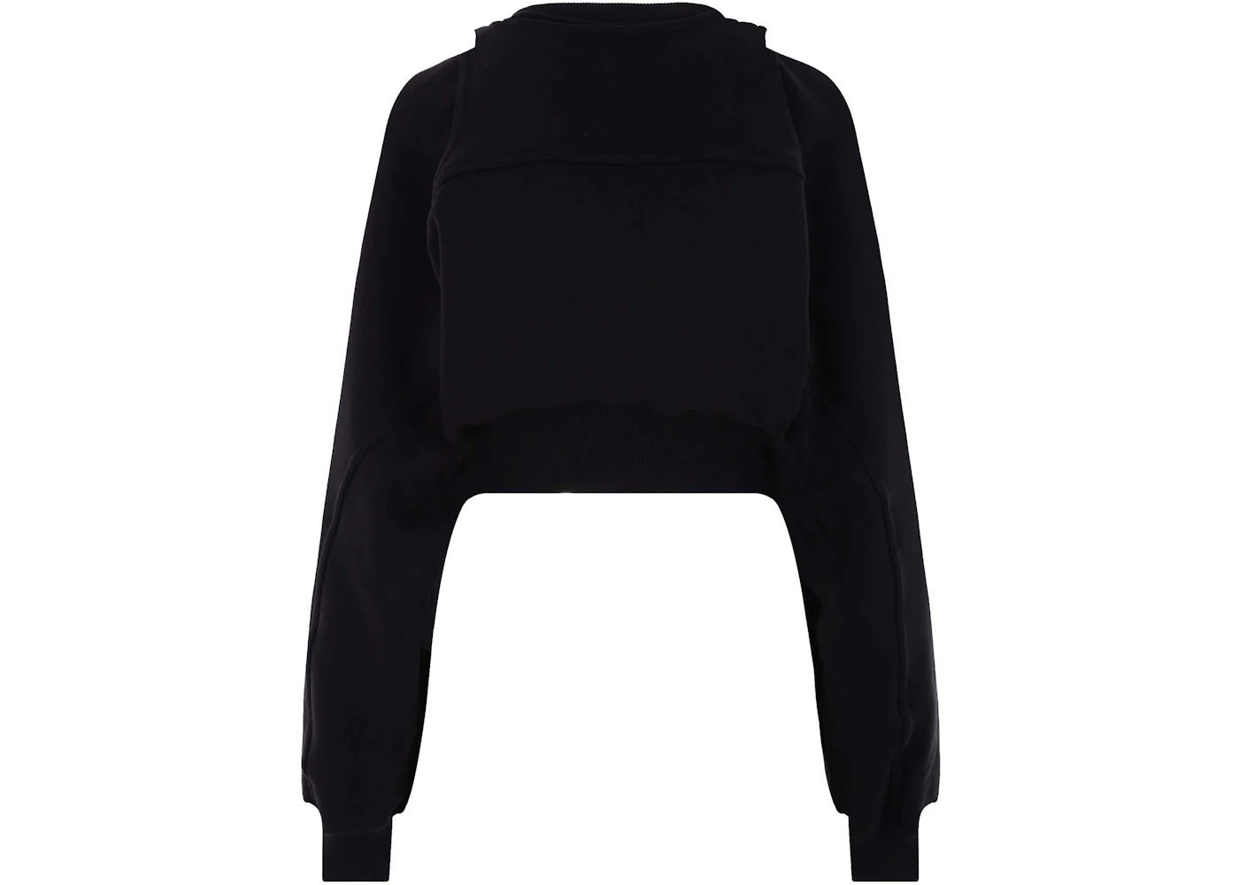 OFF-WHITE Off Jersey Cropped Sweatshirt with Bolero Insert Black - 2