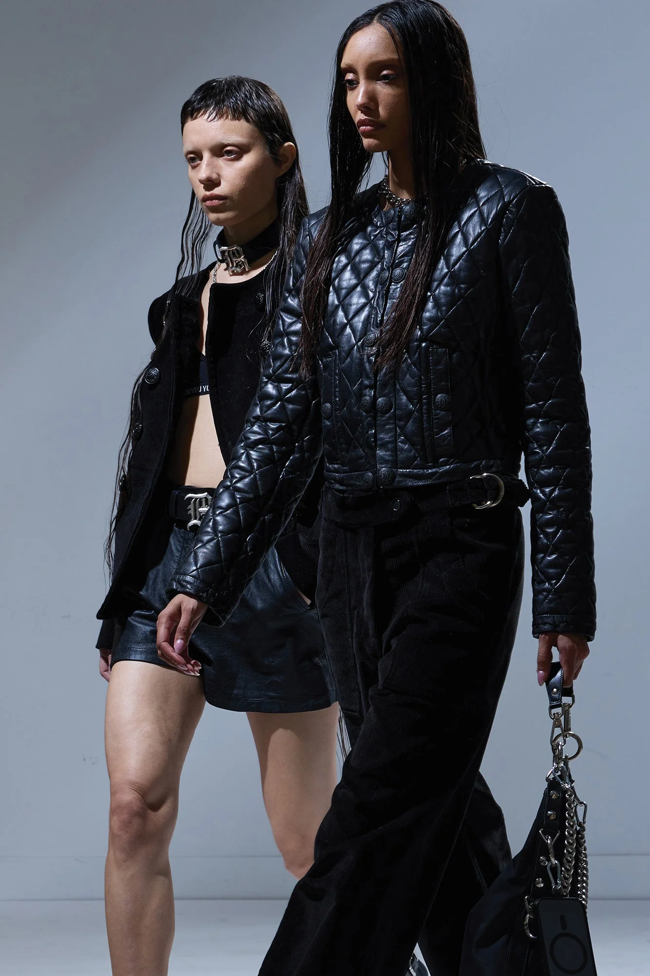 HOOK FRONT LEATHER JACKET - 1