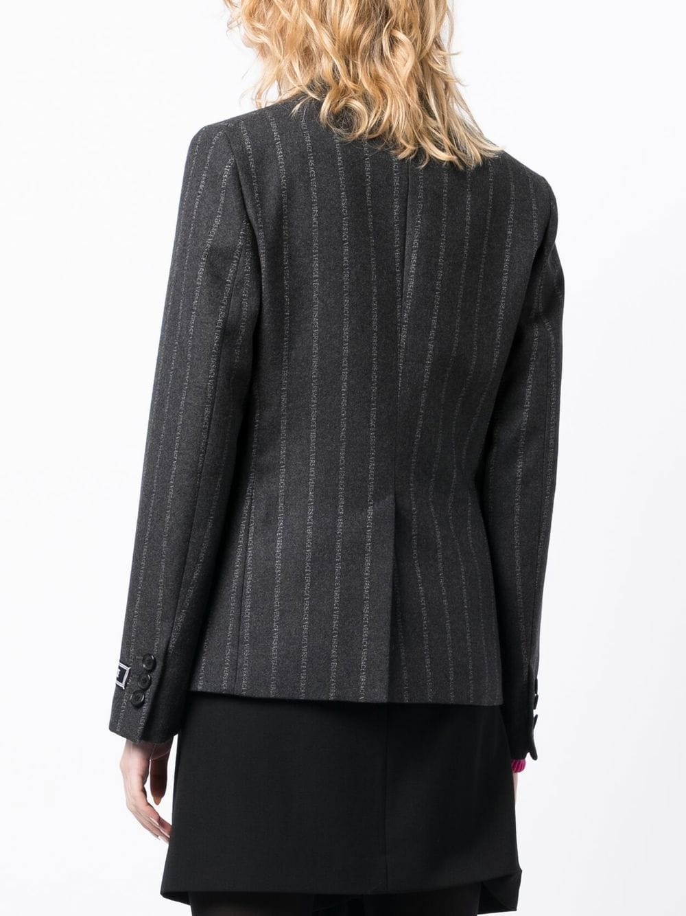 Ges logo-pinstripe blazer - 4