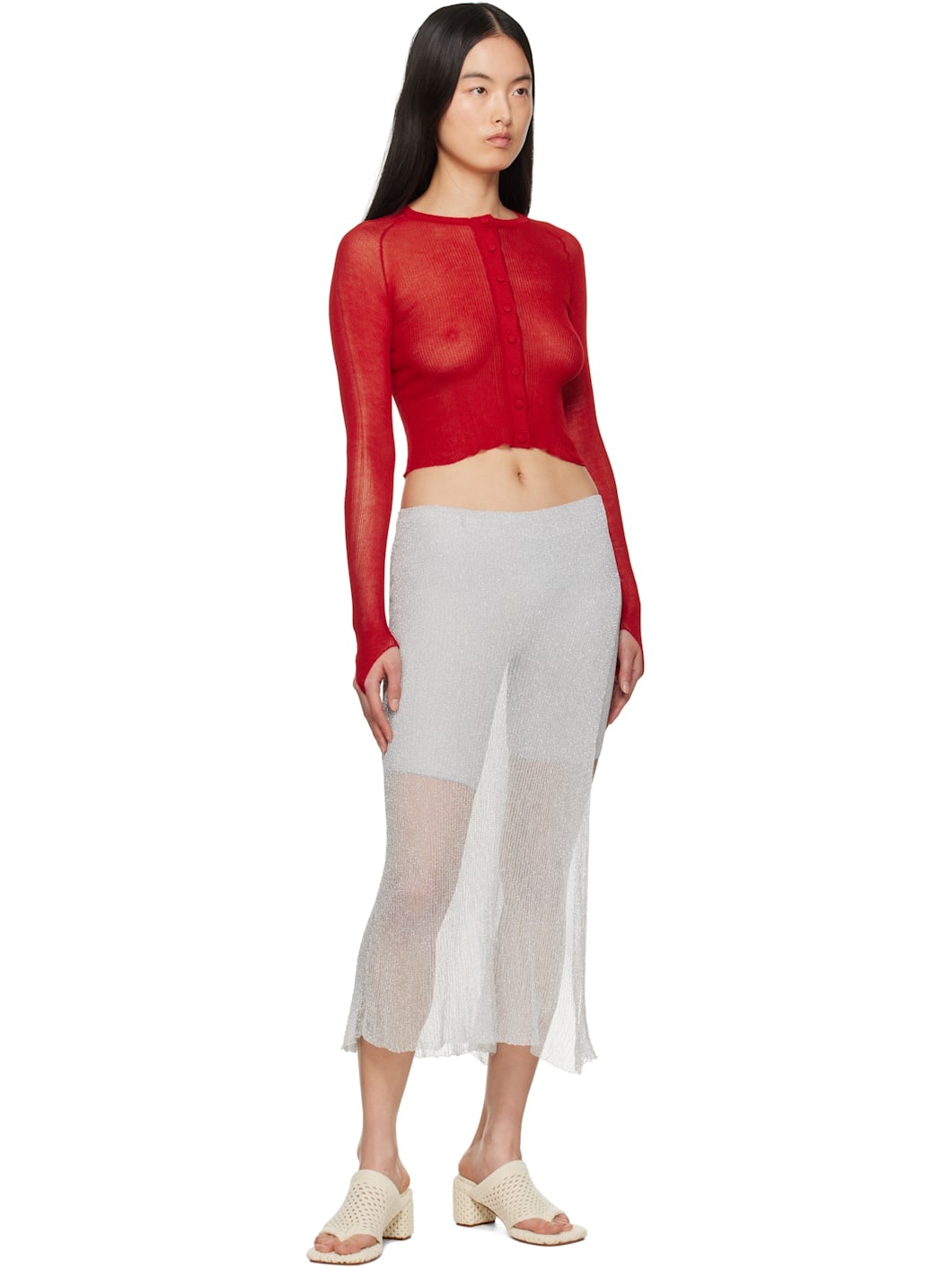 Red Ricepaper Cardigan - 4