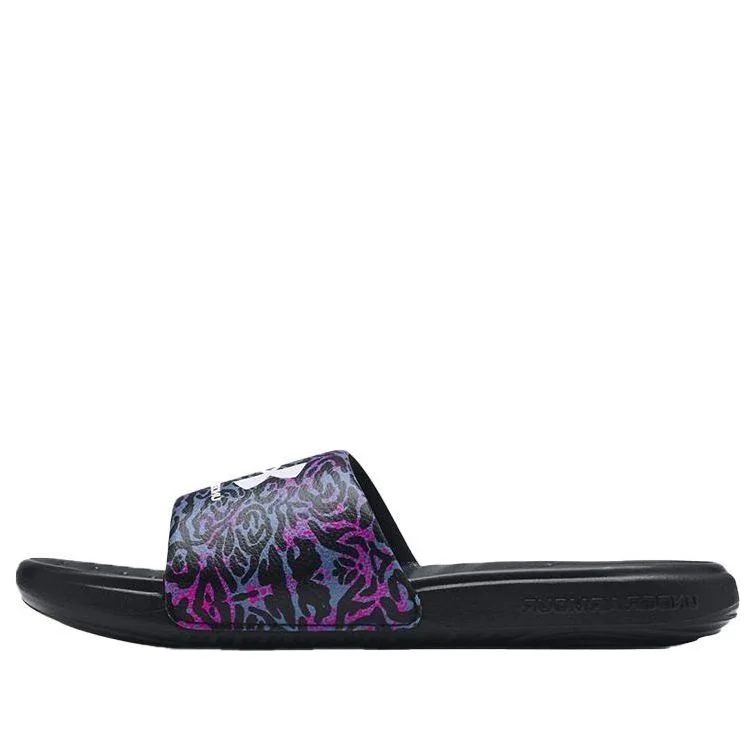 (WMNS) Under Armour Ansa Graphic Slipper Black/Purple 3024436-004 - 1