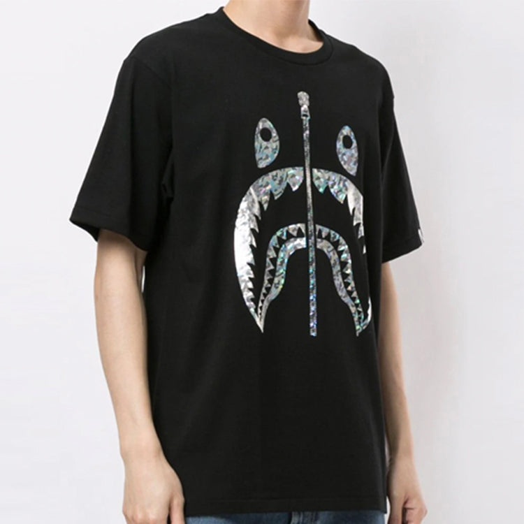 A Bathing Ape Half Zip Shark Face T-Shirt 'Black' 1G30-110-063 - 2
