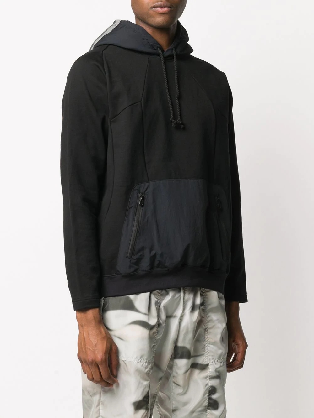 contrast fitted hoodie  - 3