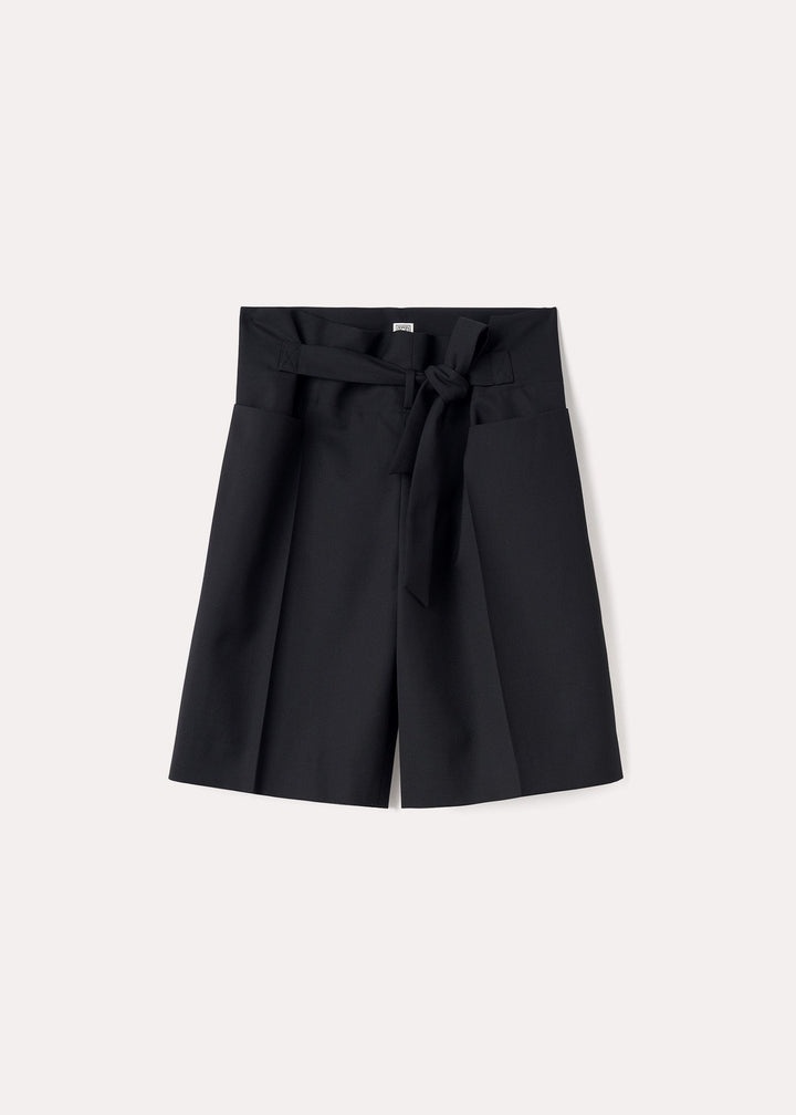 Tie-waist Bermuda shorts black - 1