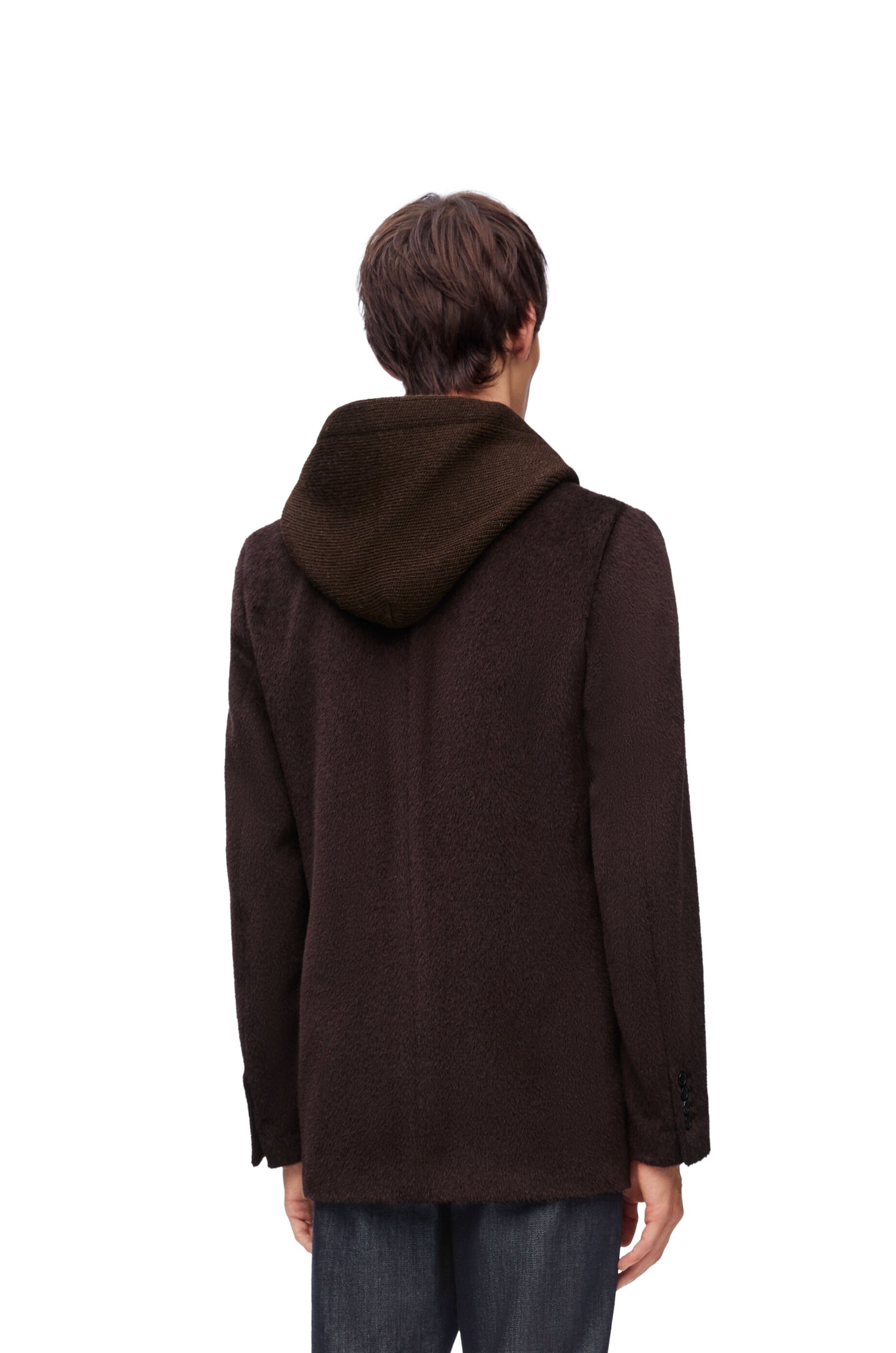 Hooded jacket in lama and wool - 4