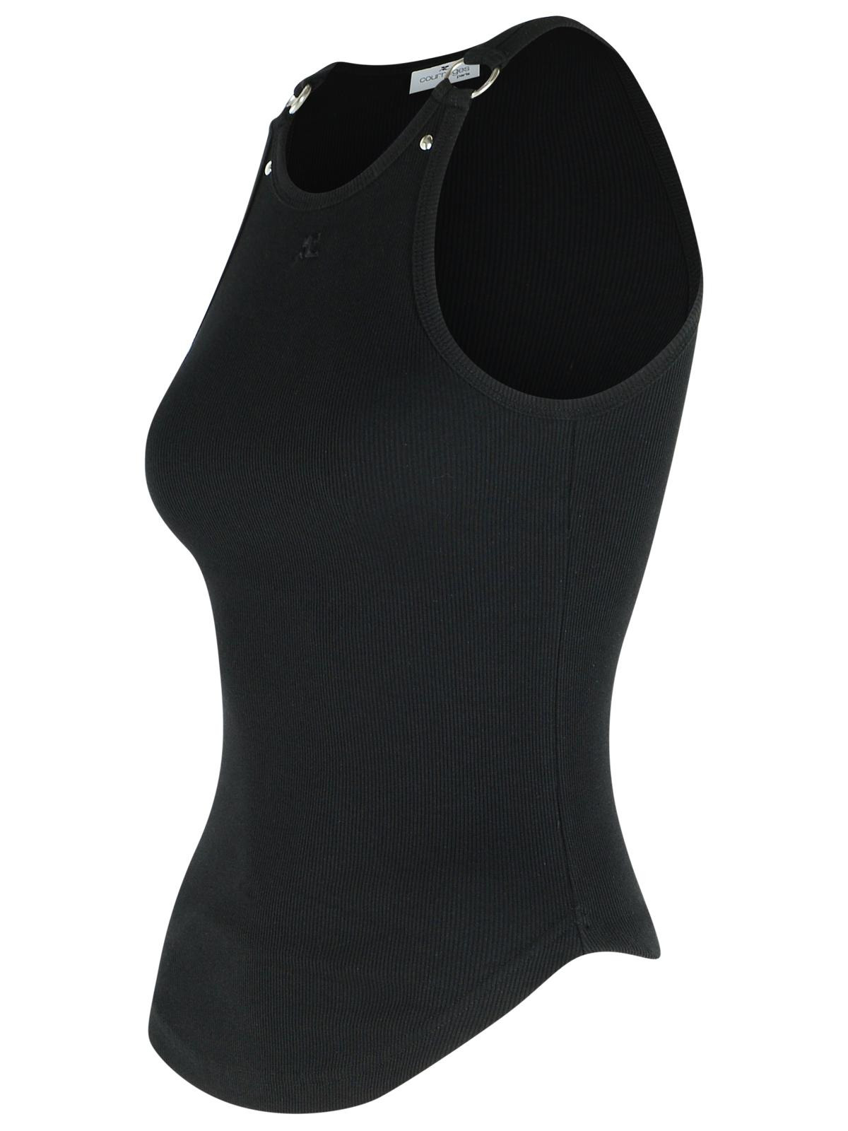 Courreges Black Cotton Tank Top Women - 2