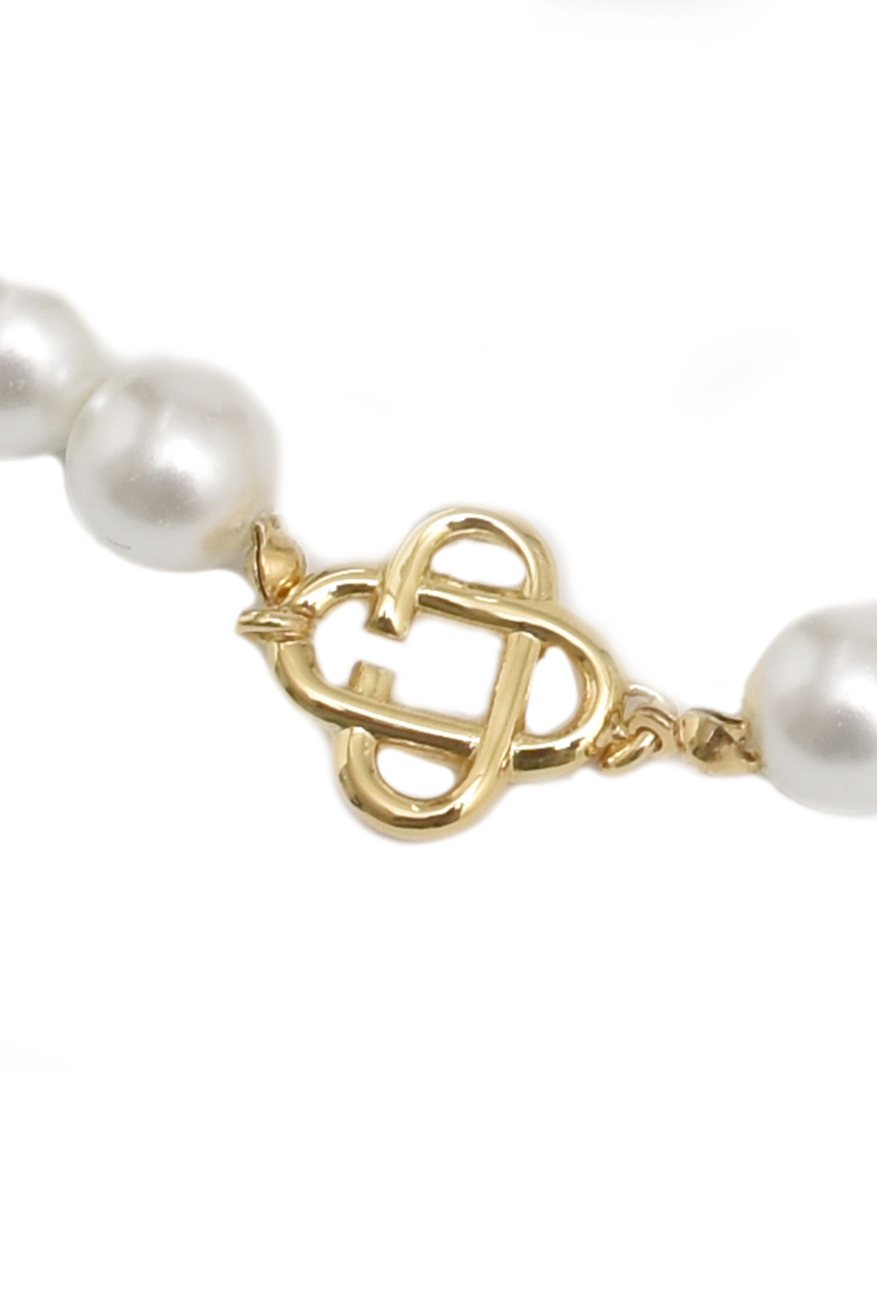 PEARL MONOGRAM NECKLACE / GOLD WHT - 2