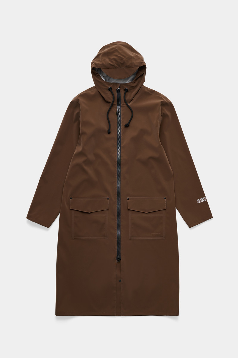 Stockholm Long Patch Raincoat Dark Brown 5