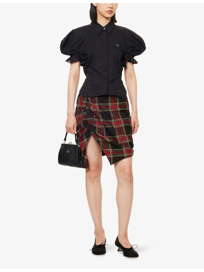 Vivienne Westwood Gexy Puffed-Short-Sleeves Cotton-Poplin Top outlook