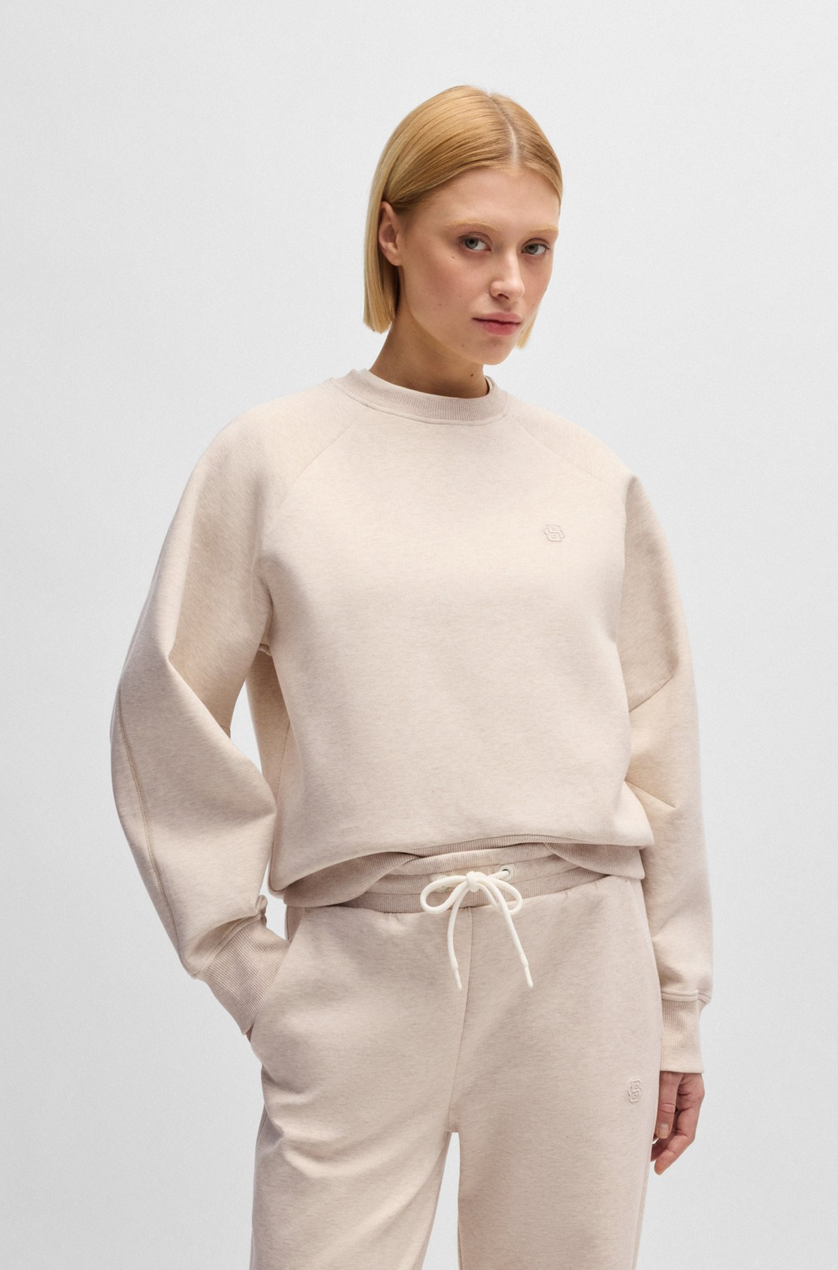 MELANGE SWEATSHIRT WITH DOUBLE B MONOGRAM - 2