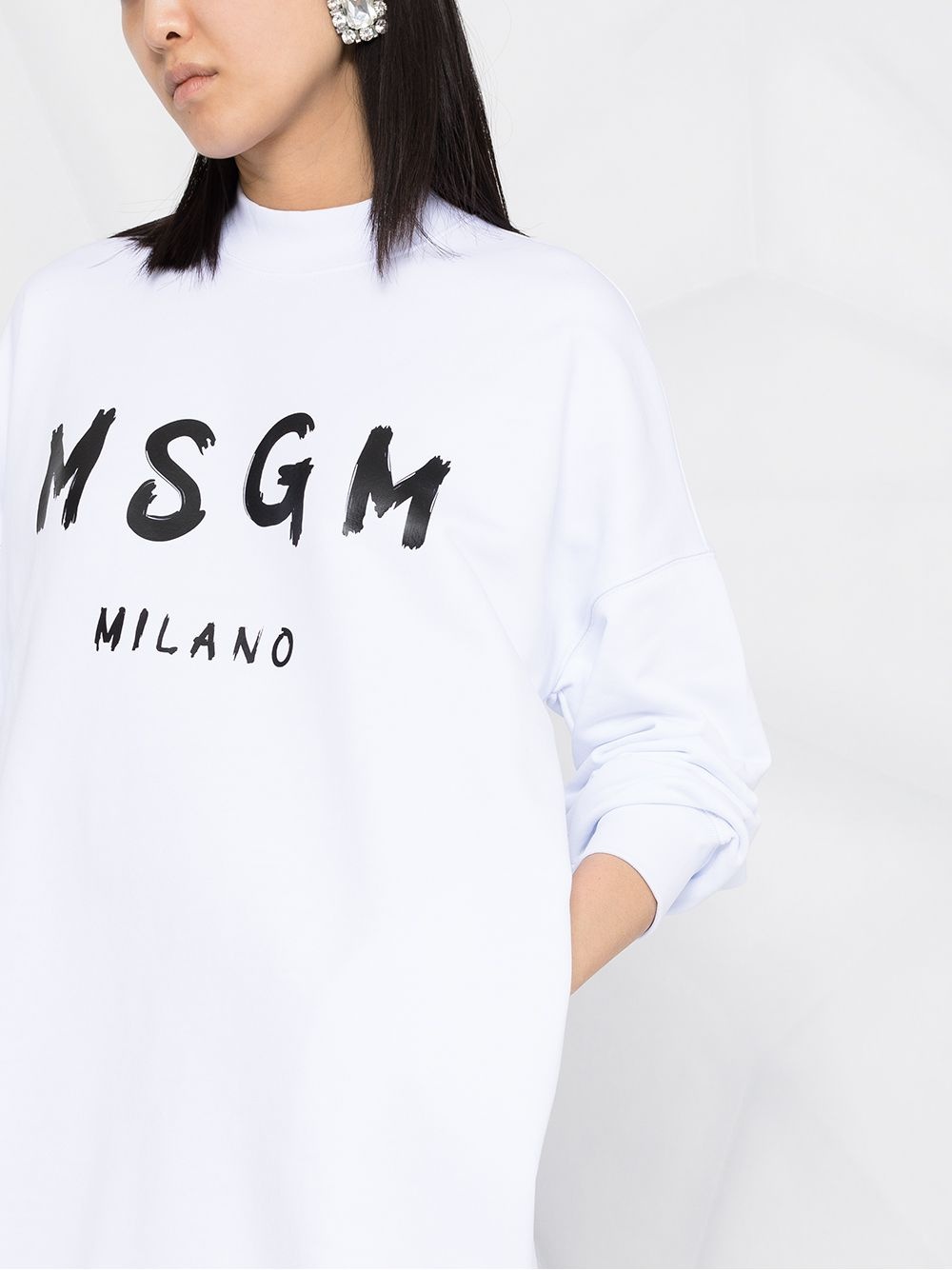 logo-print sweatshirt dress - 6