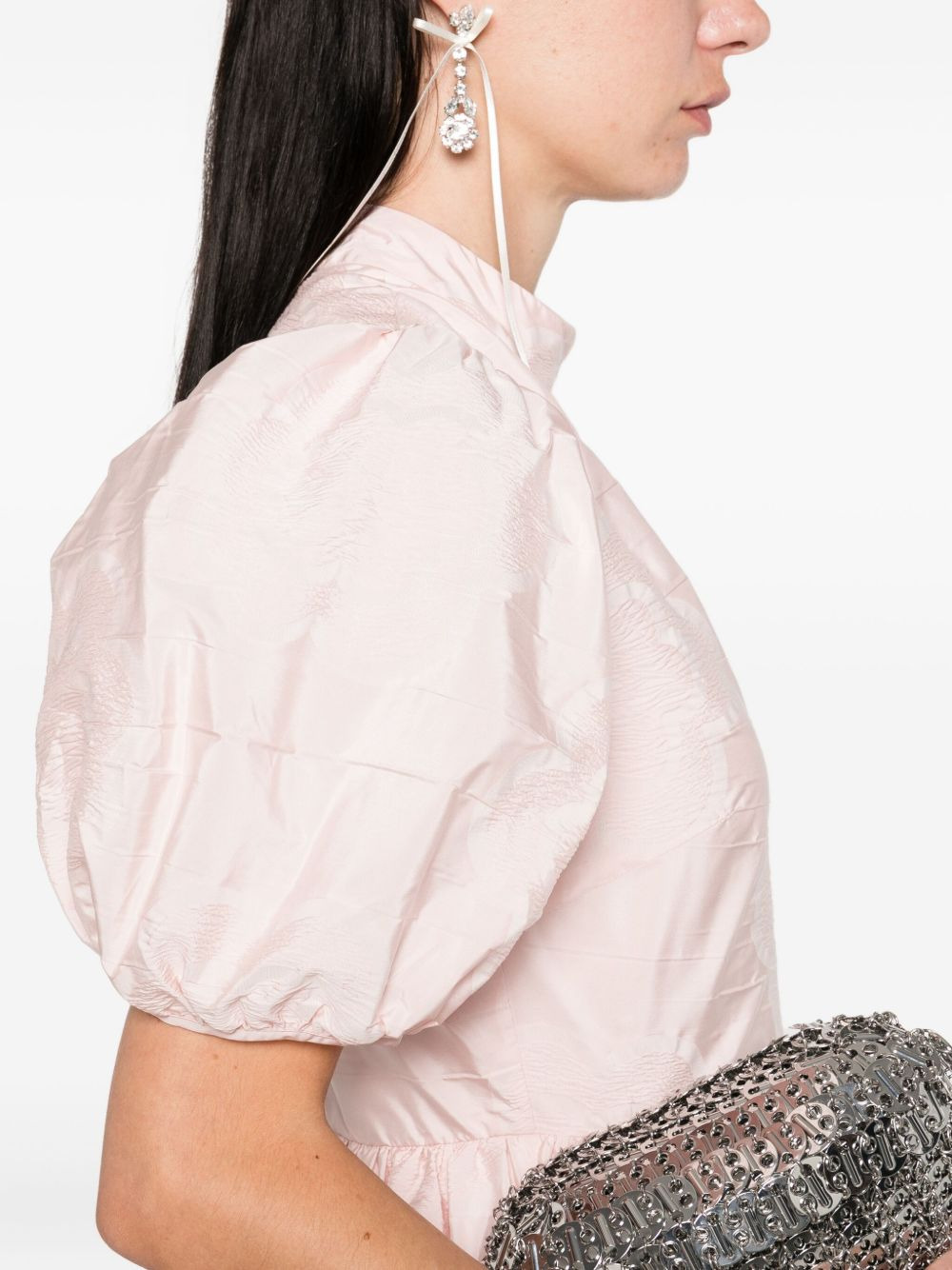 puff-sleeve tiered midi dress - 5