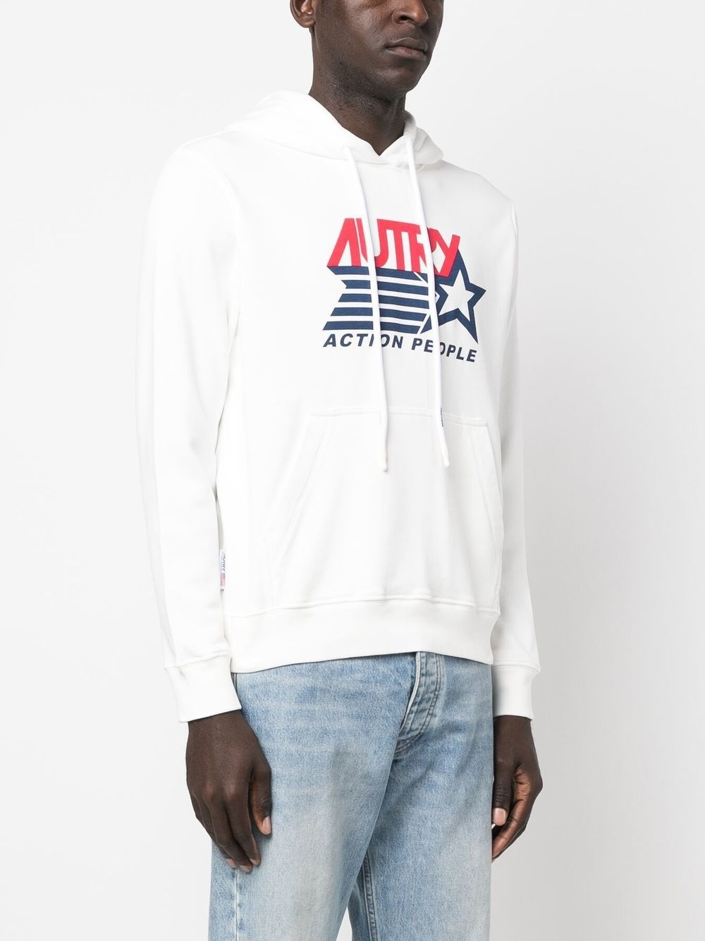logo-print drawstring hoodie - 3