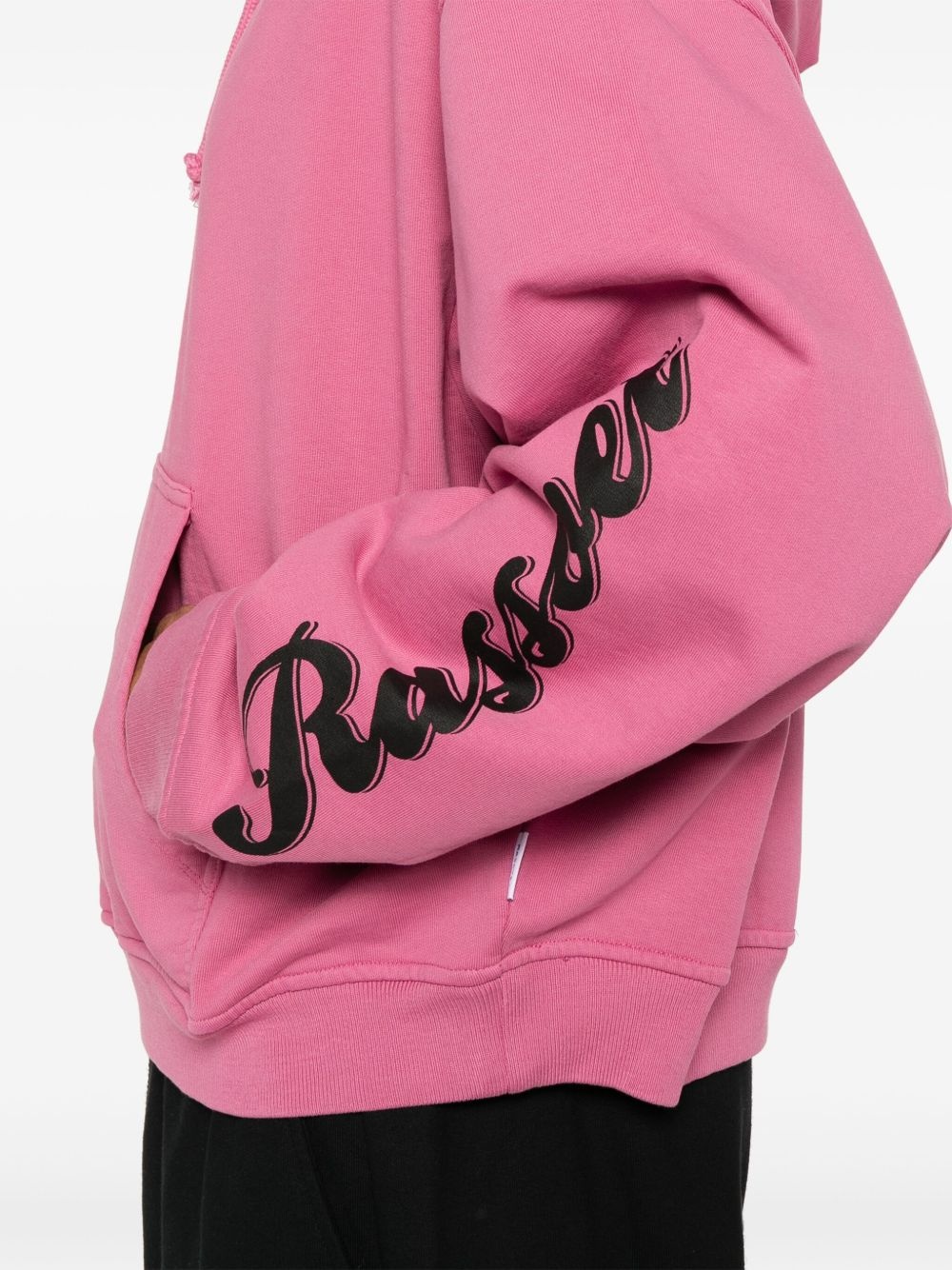 logo-print cotton hoodie - 5